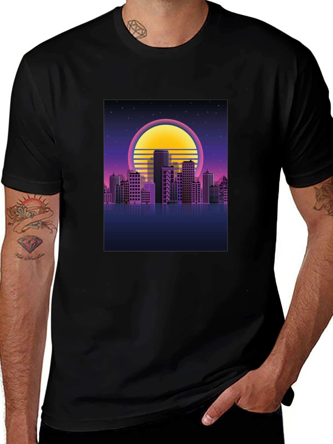 Retro Cityscape Graphic T-Shirt