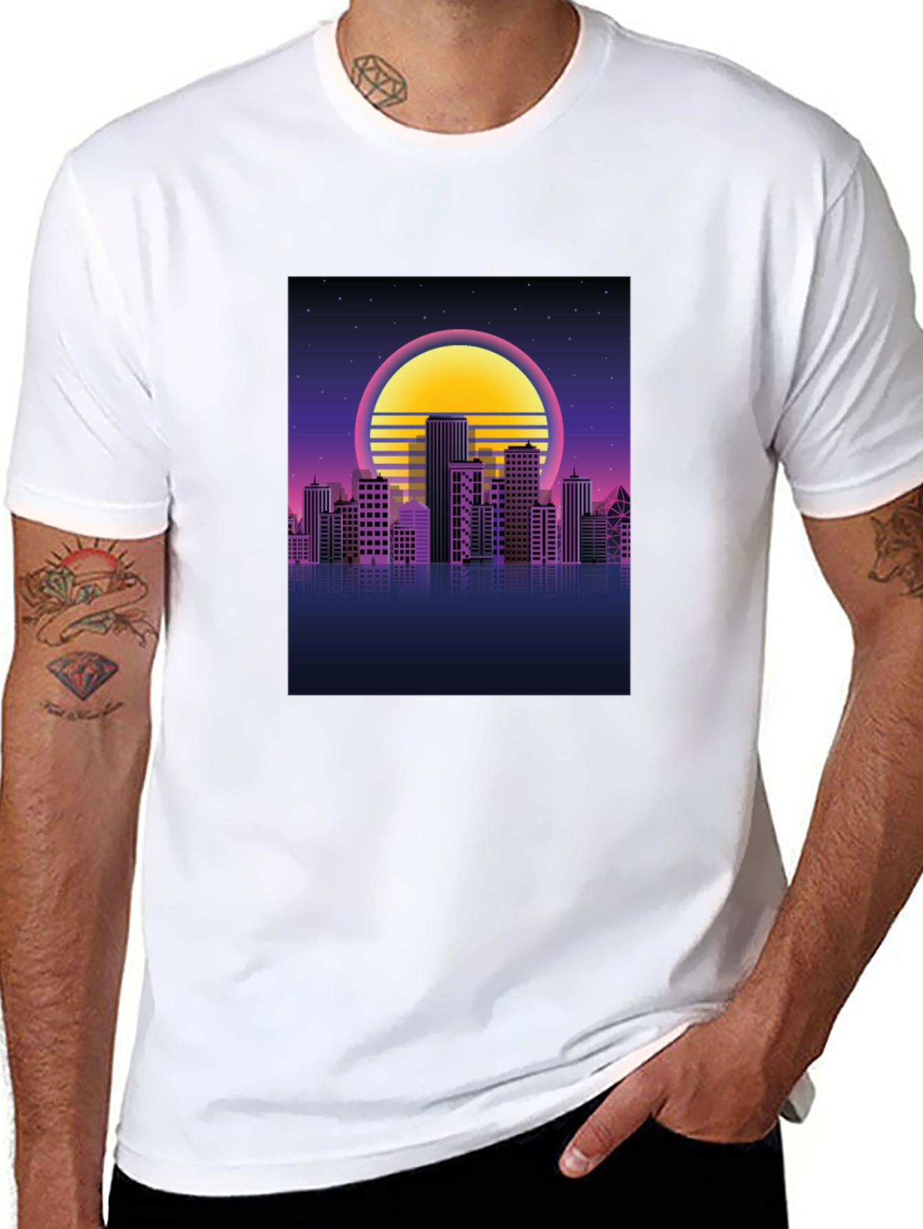 Retro Cityscape Graphic T-Shirt