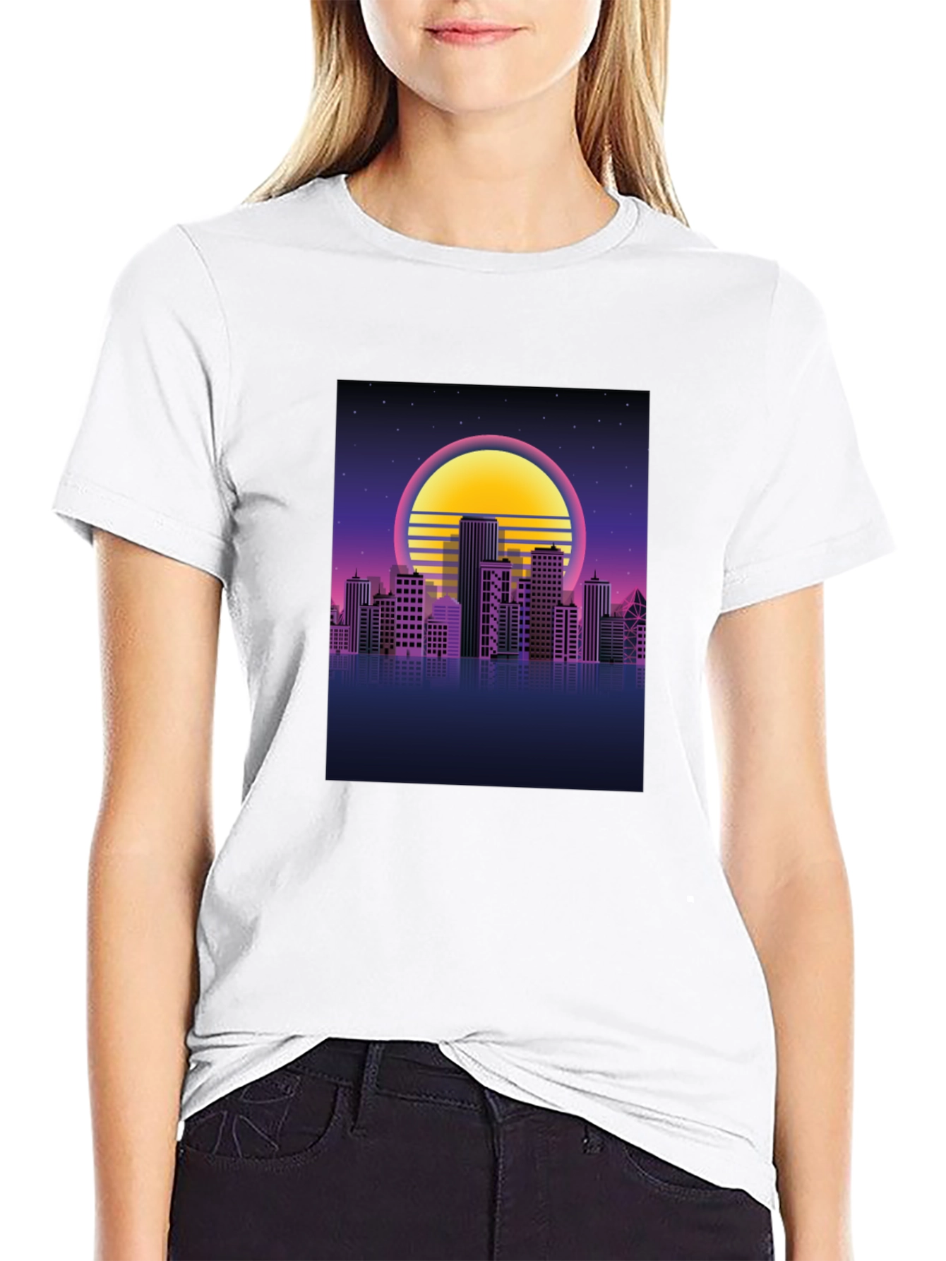 Retro Cityscape Graphic T-Shirt