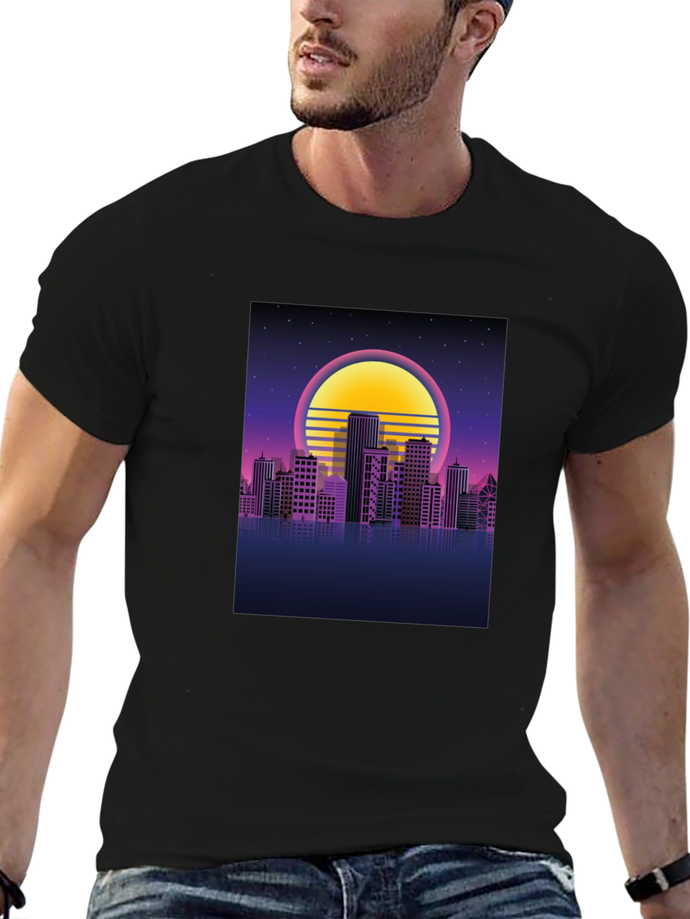 Retro Cityscape Graphic T-Shirt