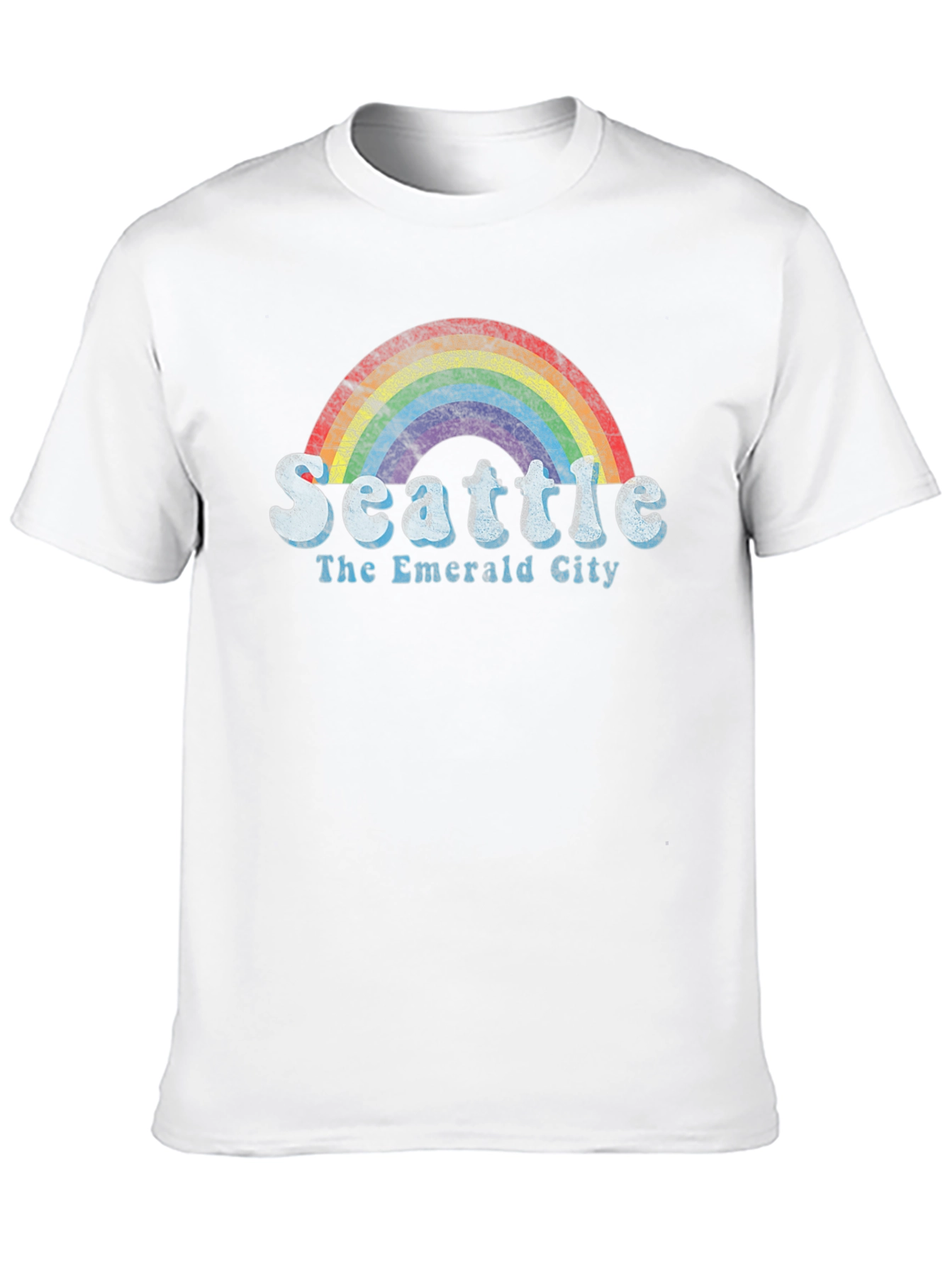 Seattle Rainbow T-Shirt - The Emerald City - Black