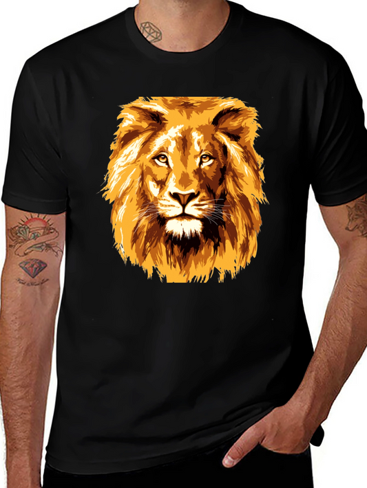 Lion Graphic Tee - Bold Animal Print T-Shirt