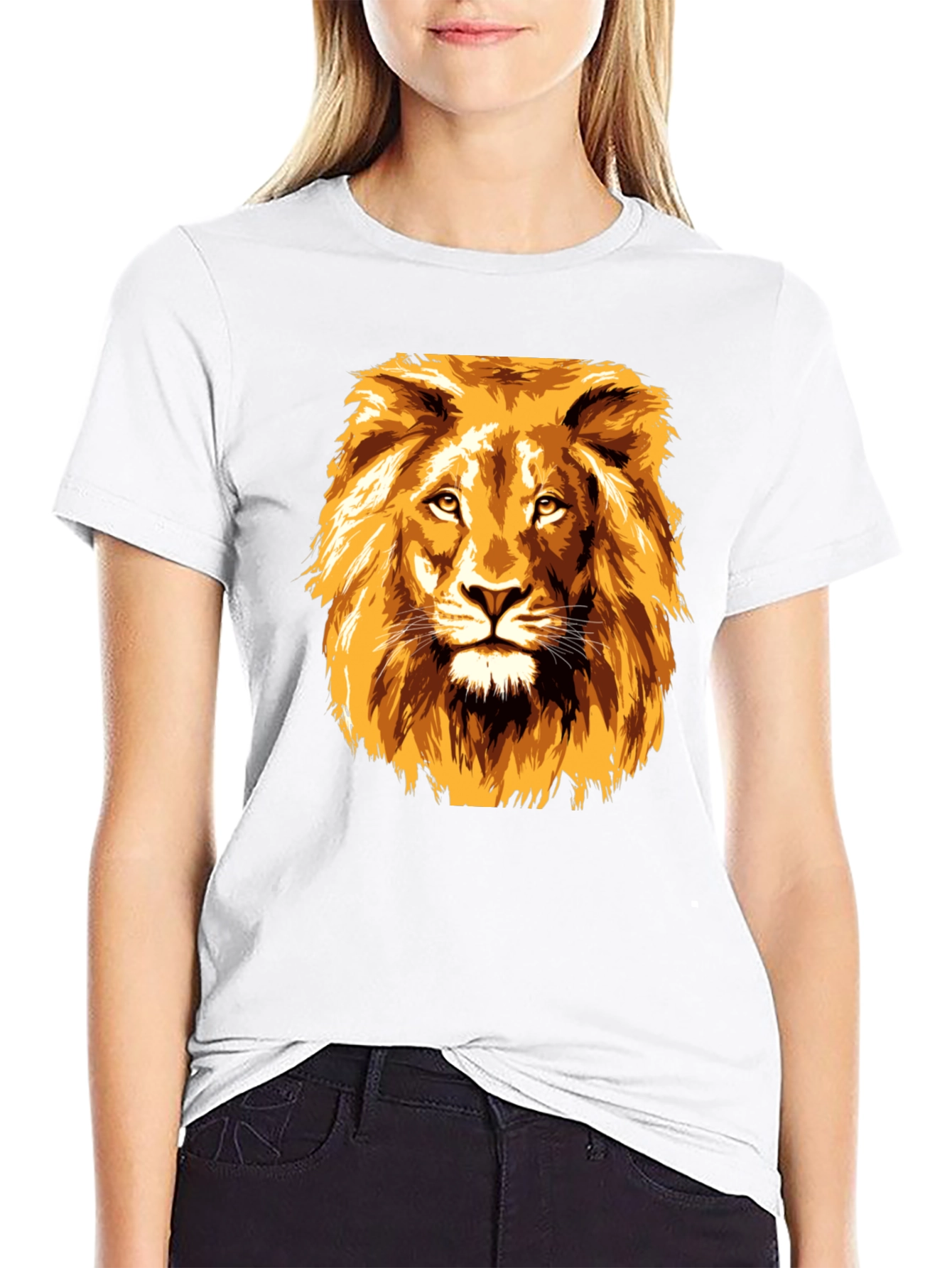 Lion Graphic Tee - Bold Animal Print T-Shirt