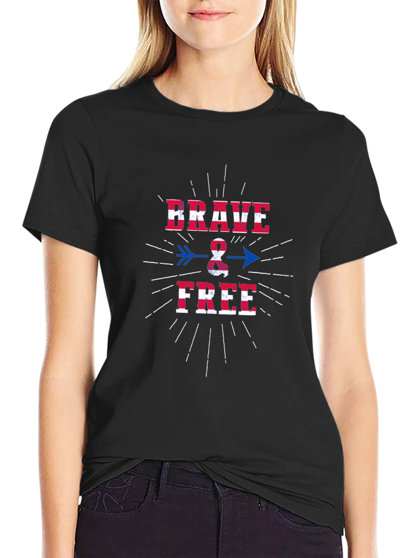 Brave & Free Graphic Tee - Patriotic Style