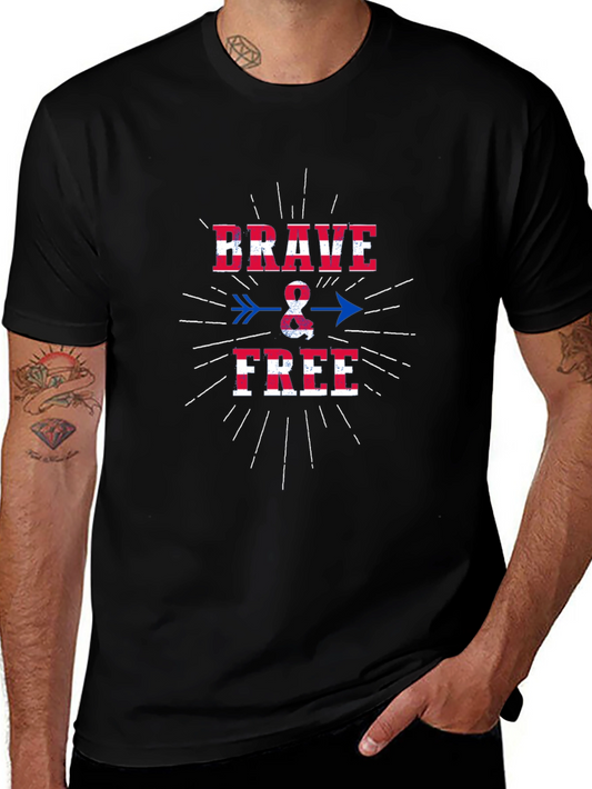 Brave & Free Graphic Tee - Patriotic Style