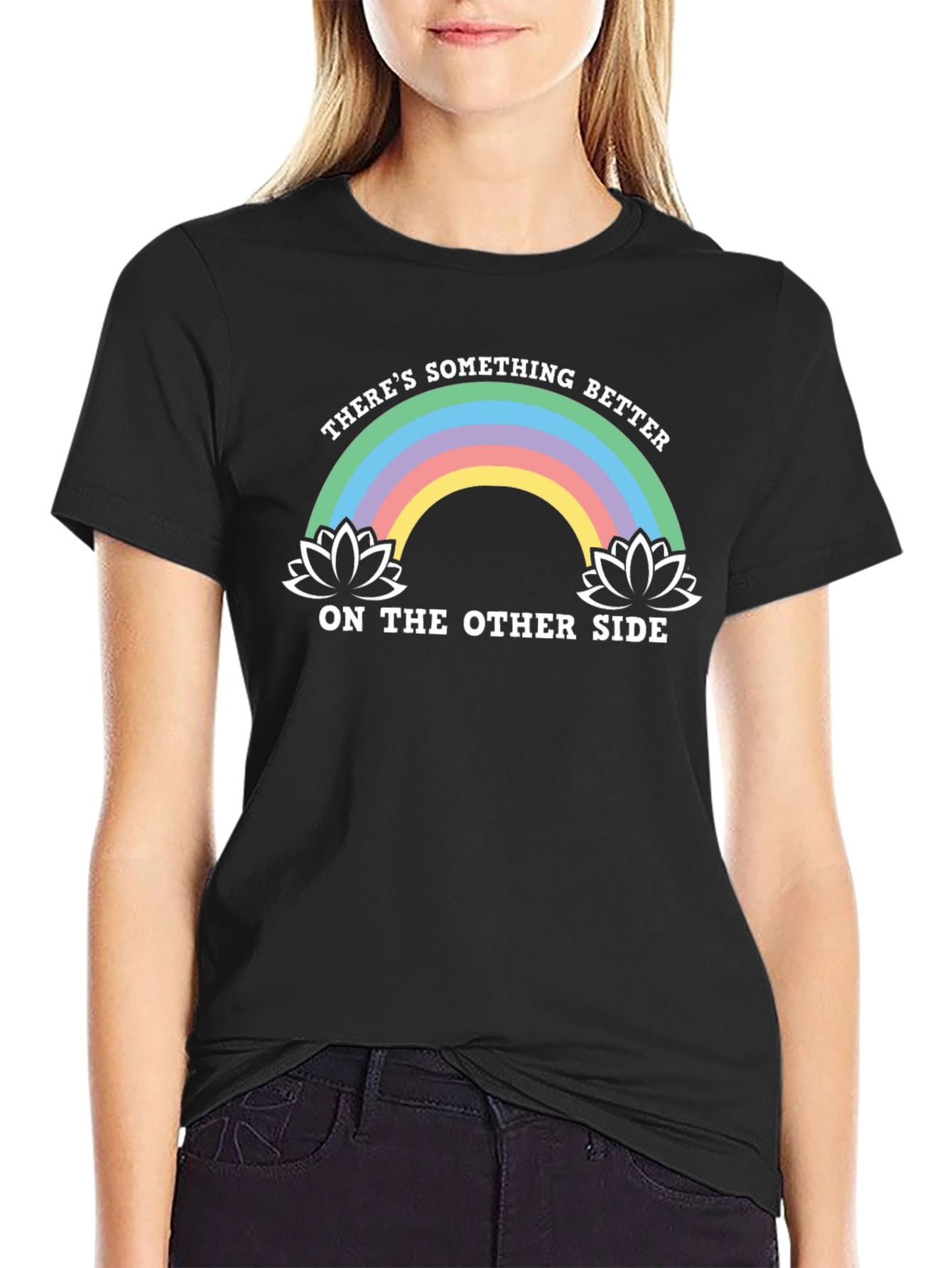 Rainbow Lotus Something Better Black T-Shirt