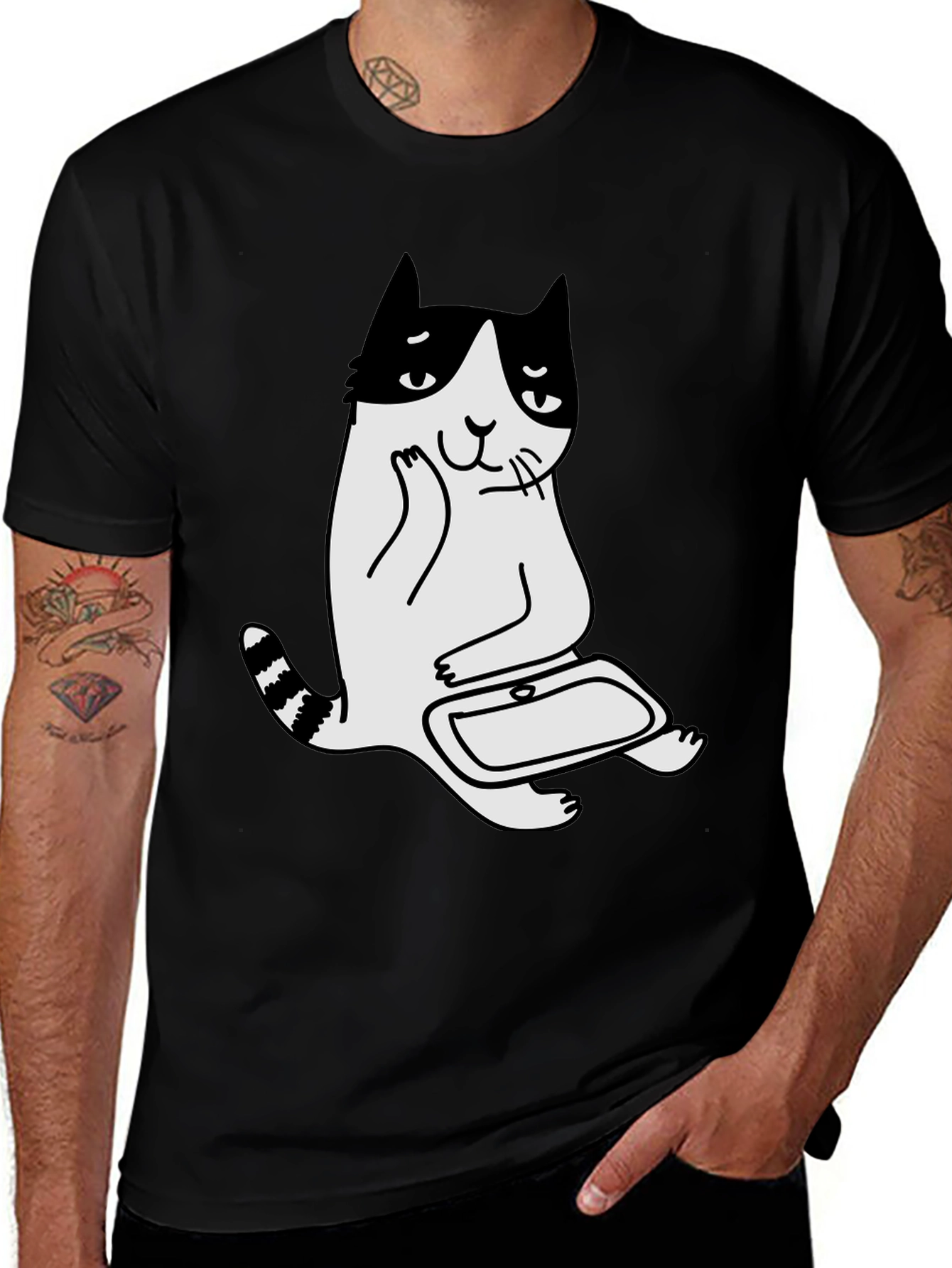 Funny Cat T-Shirt - Black Graphic Tee