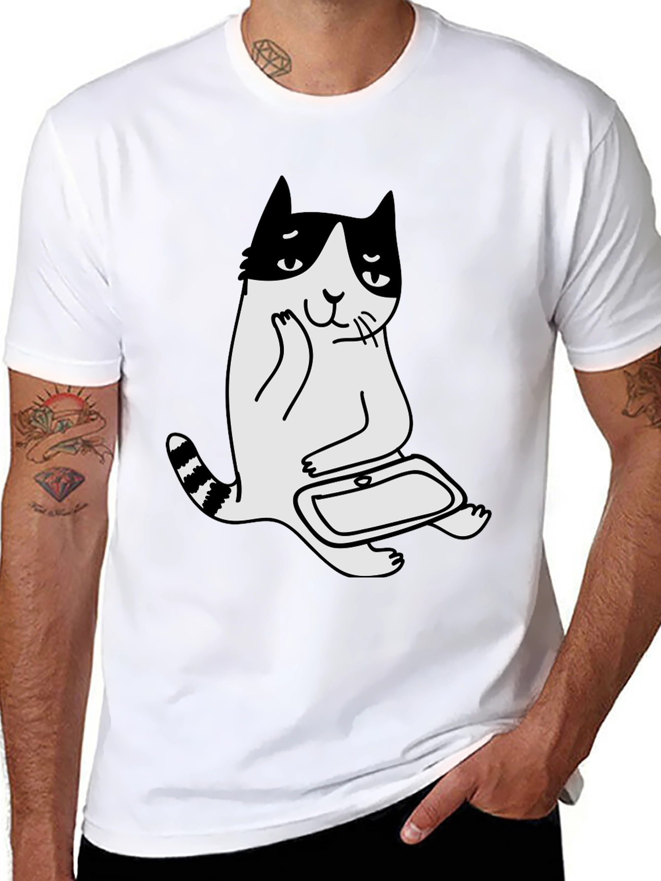 Funny Cat T-Shirt - Black Graphic Tee