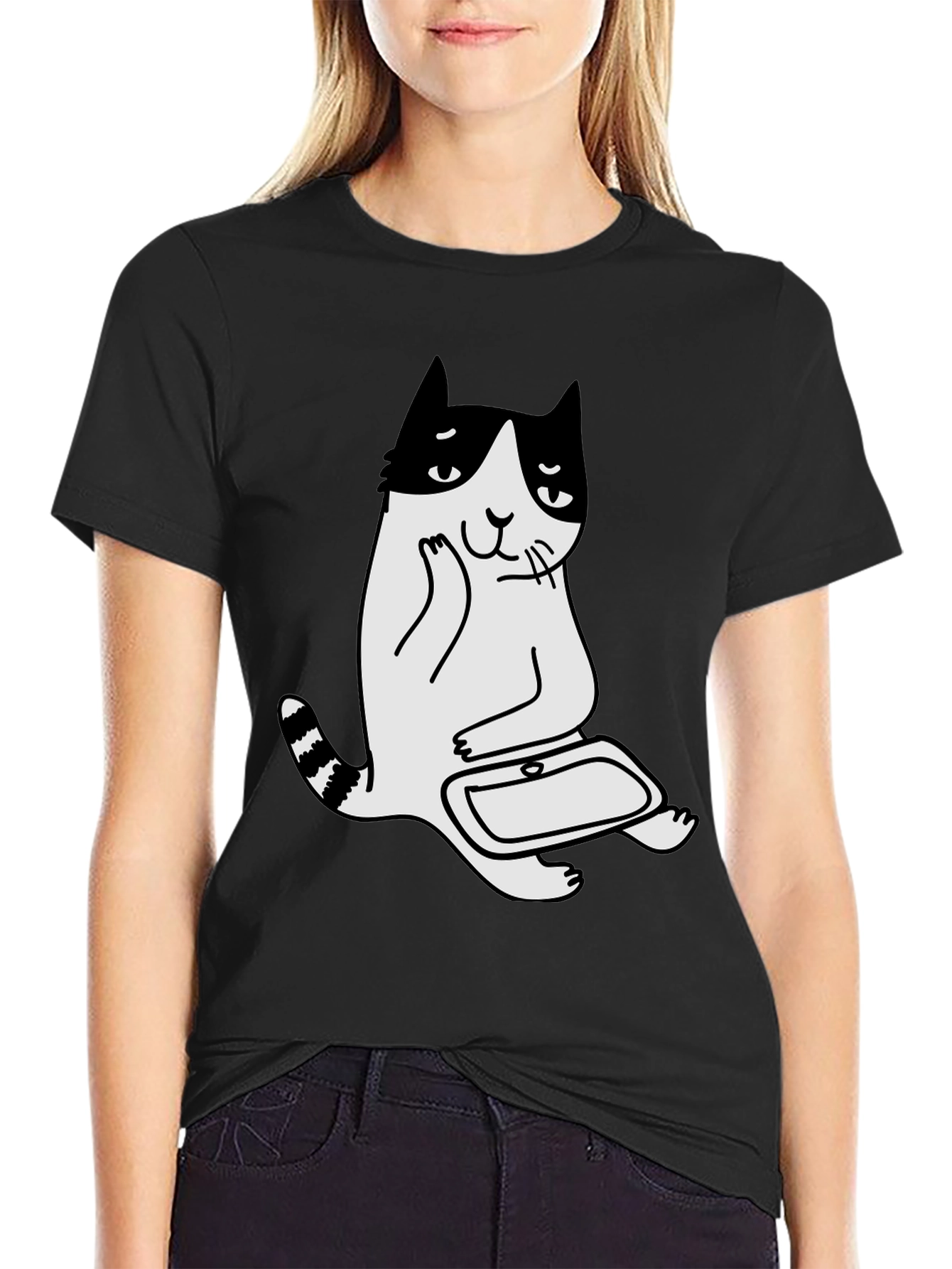 Funny Cat T-Shirt - Black Graphic Tee