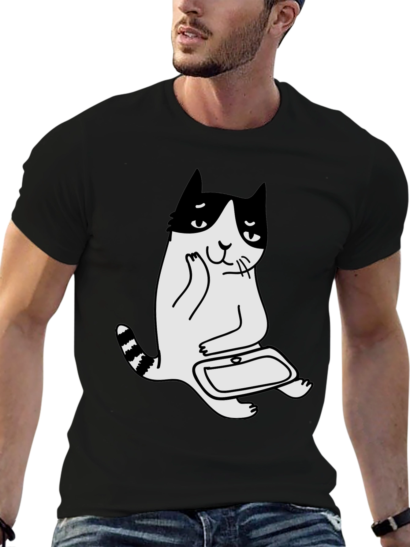 Funny Cat T-Shirt - Black Graphic Tee