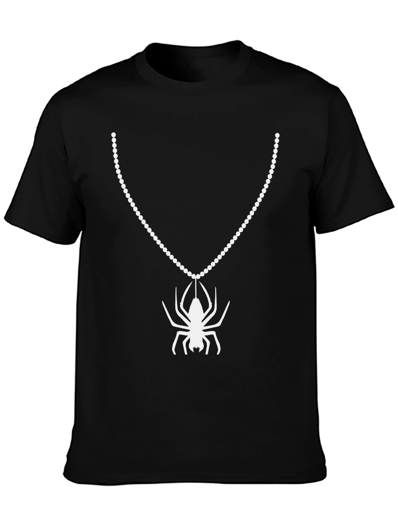 Spider Necklace Graphic T-Shirt - Black Cotton Tee