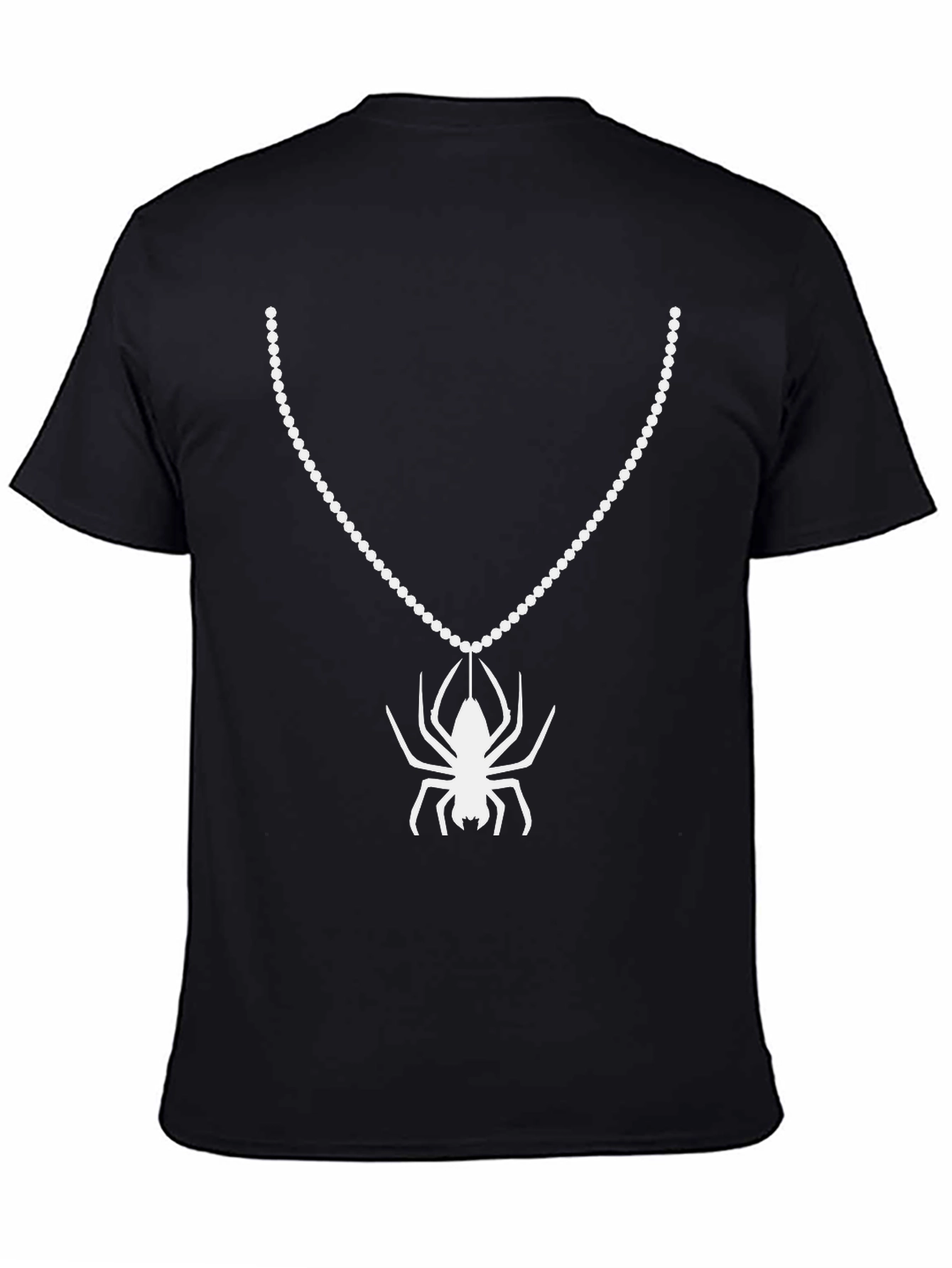 Spider Necklace Graphic T-Shirt - Black Cotton Tee