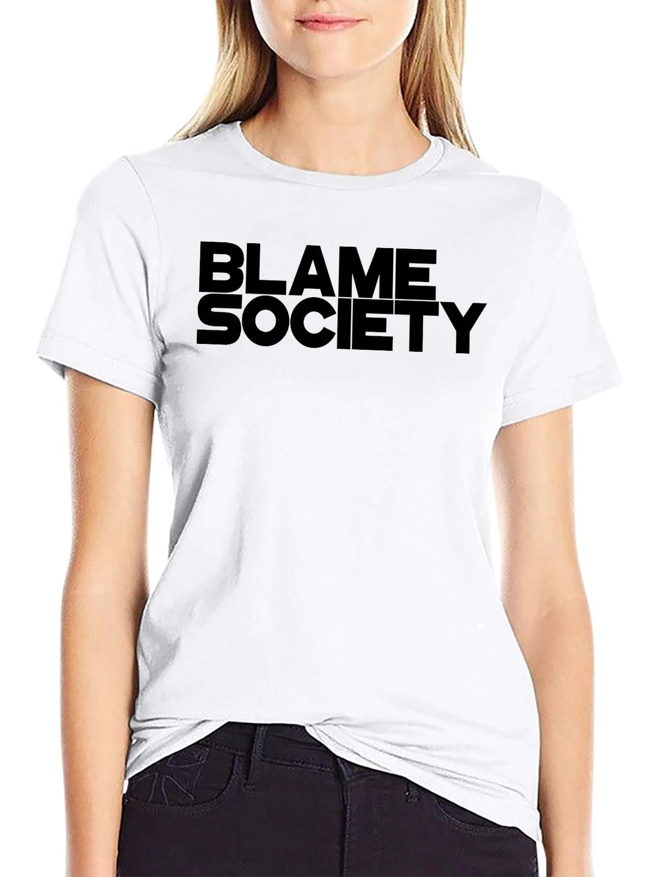 Blame Society Black Graphic T-Shirt
