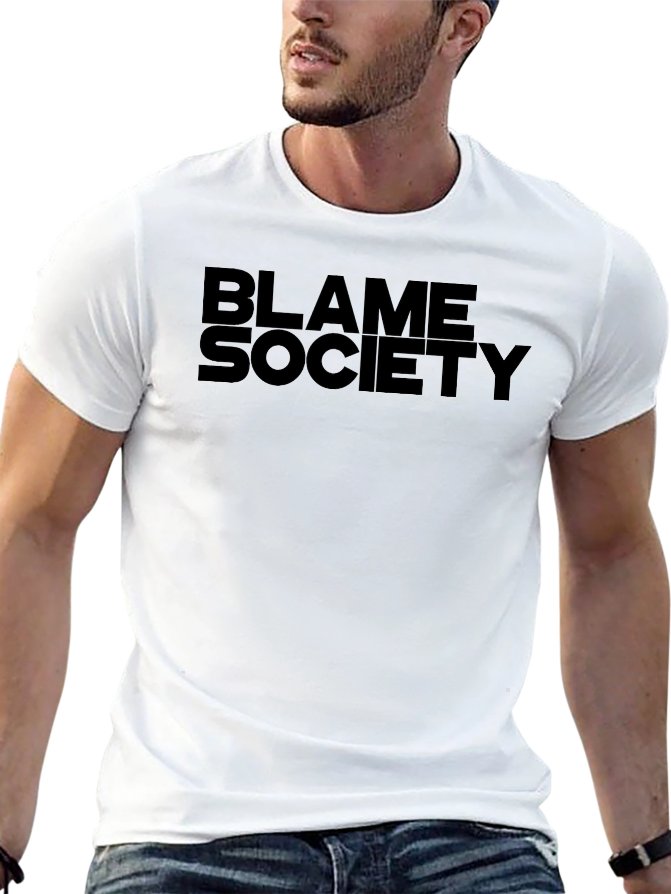 Blame Society Black Graphic T-Shirt