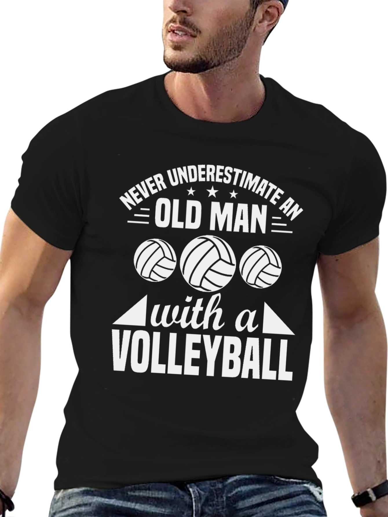 Never Underestimate An Old Man With A Volleyball T-Shirt