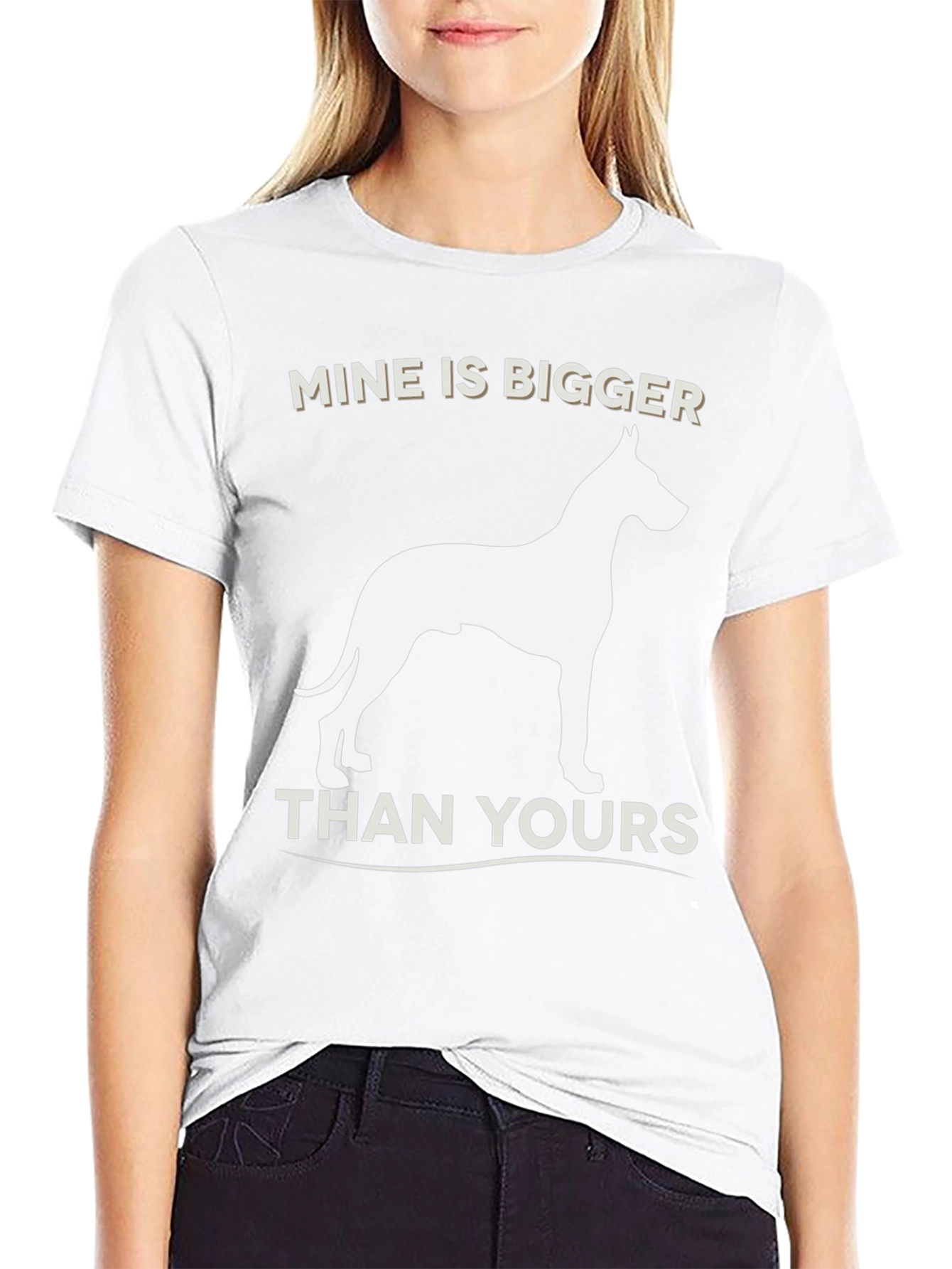 Mine Is Bigger Dog Graphic T-Shirt