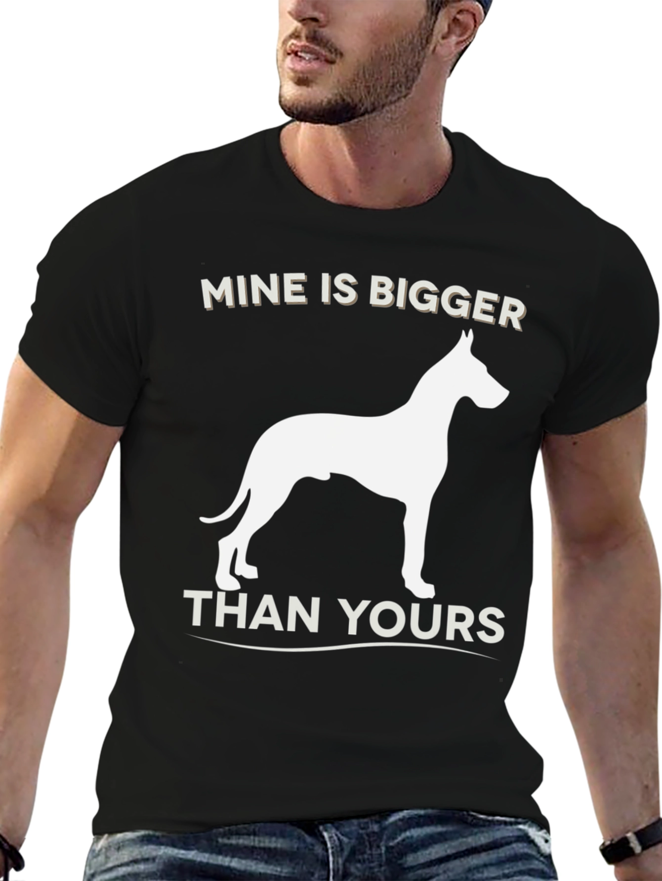 Mine Is Bigger Dog Graphic T-Shirt