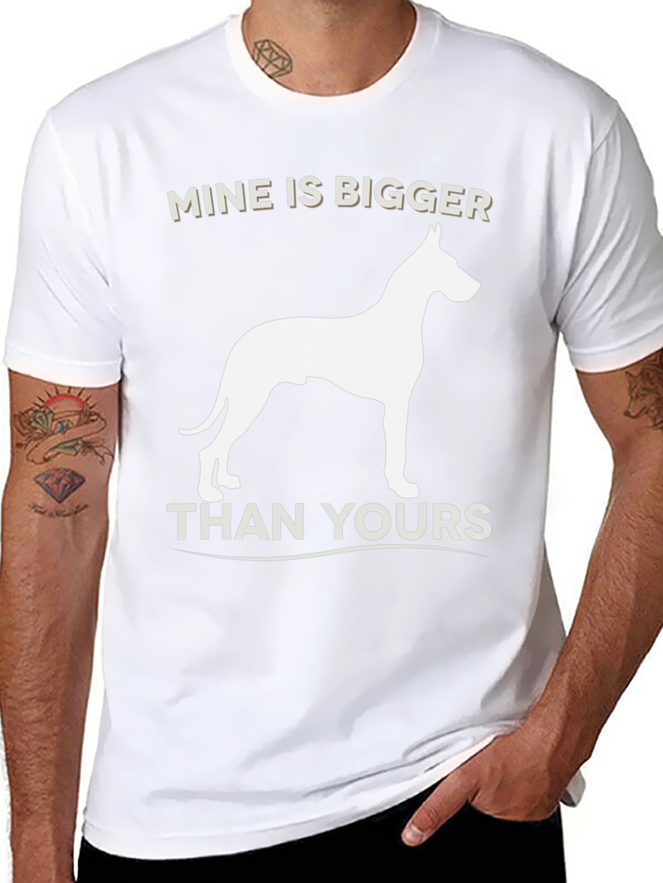 Mine Is Bigger Dog Graphic T-Shirt