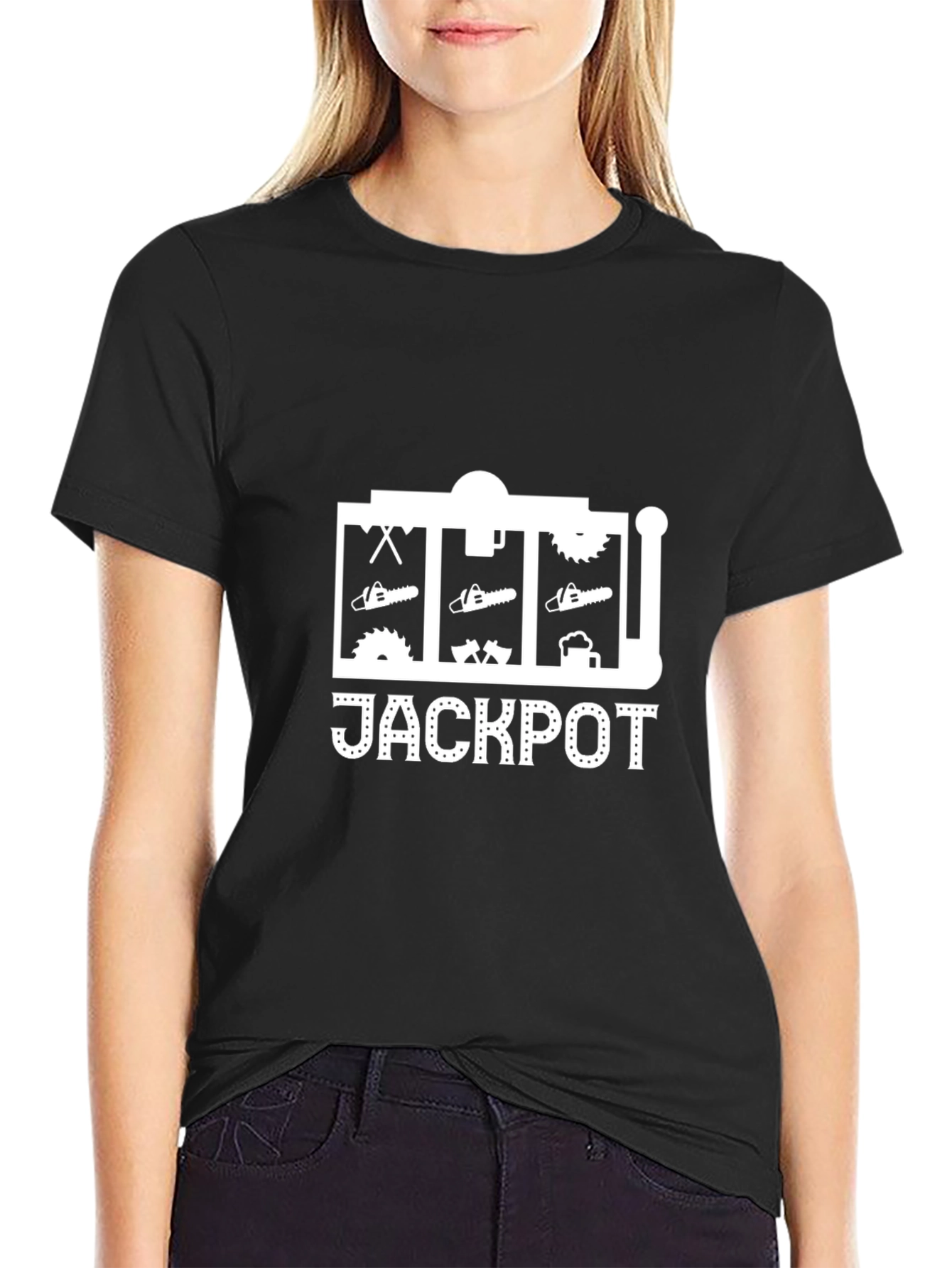 Jackpot Lumberjack T-Shirt - Black Crew Neck Tee