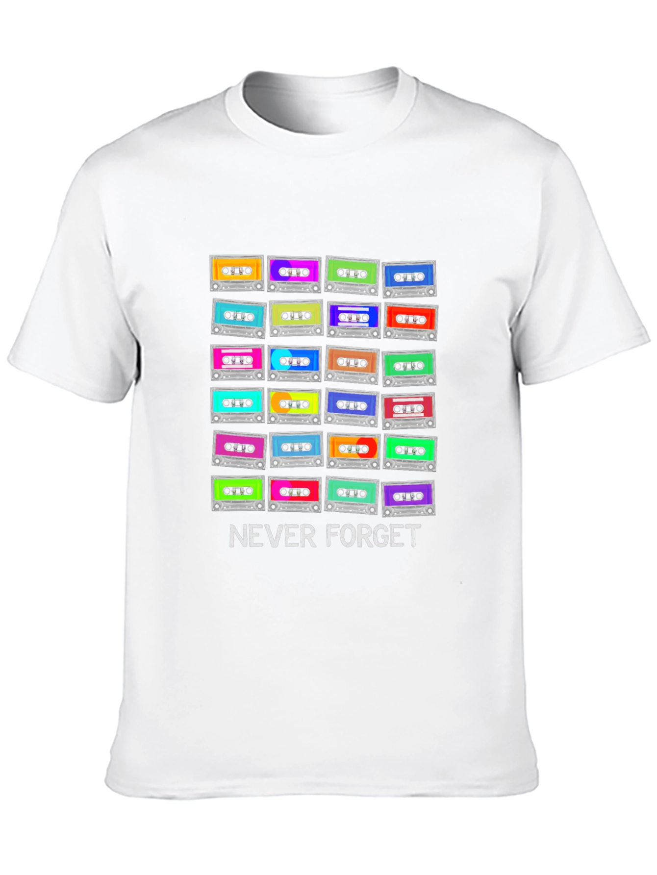 Retro Cassette Tapes Never Forget Black T-Shirt