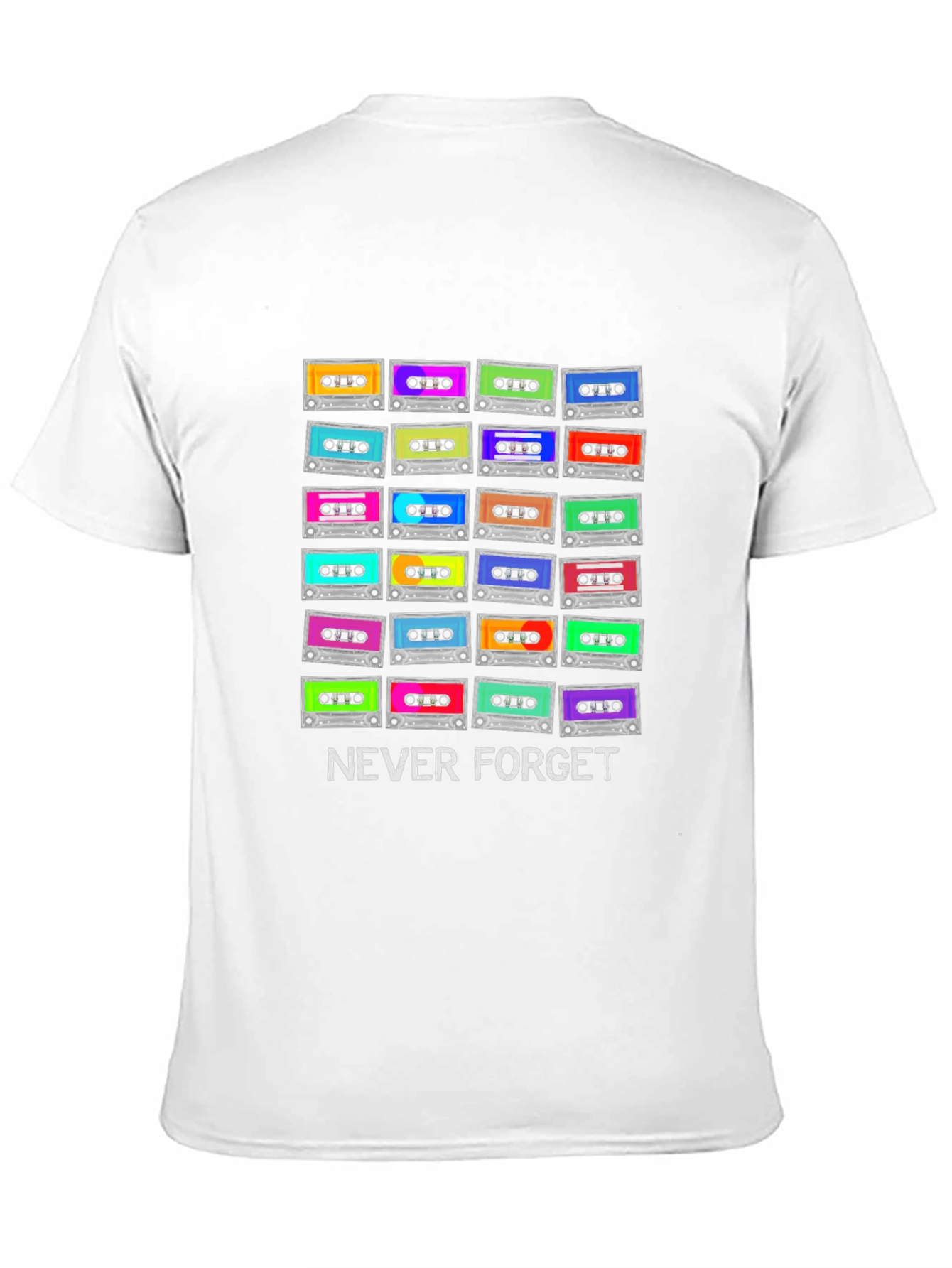 Retro Cassette Tapes Never Forget Black T-Shirt