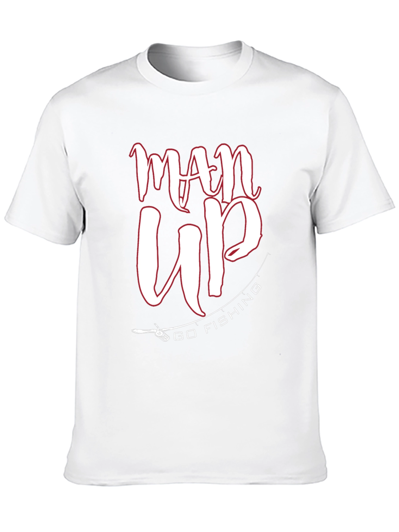 Man Up Go Fishing Black Graphic Tee