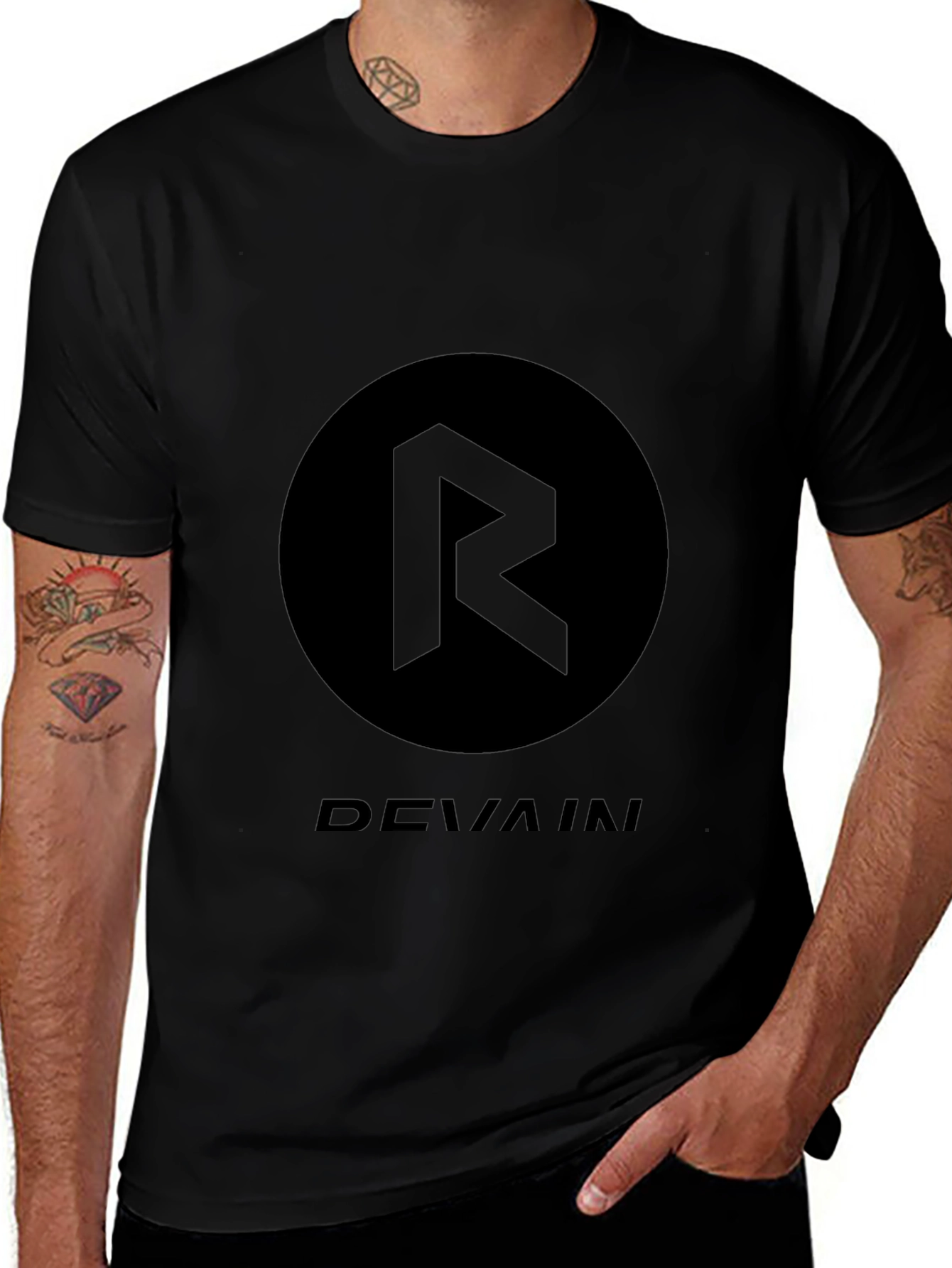 Black Devain Graphic Print T-Shirt