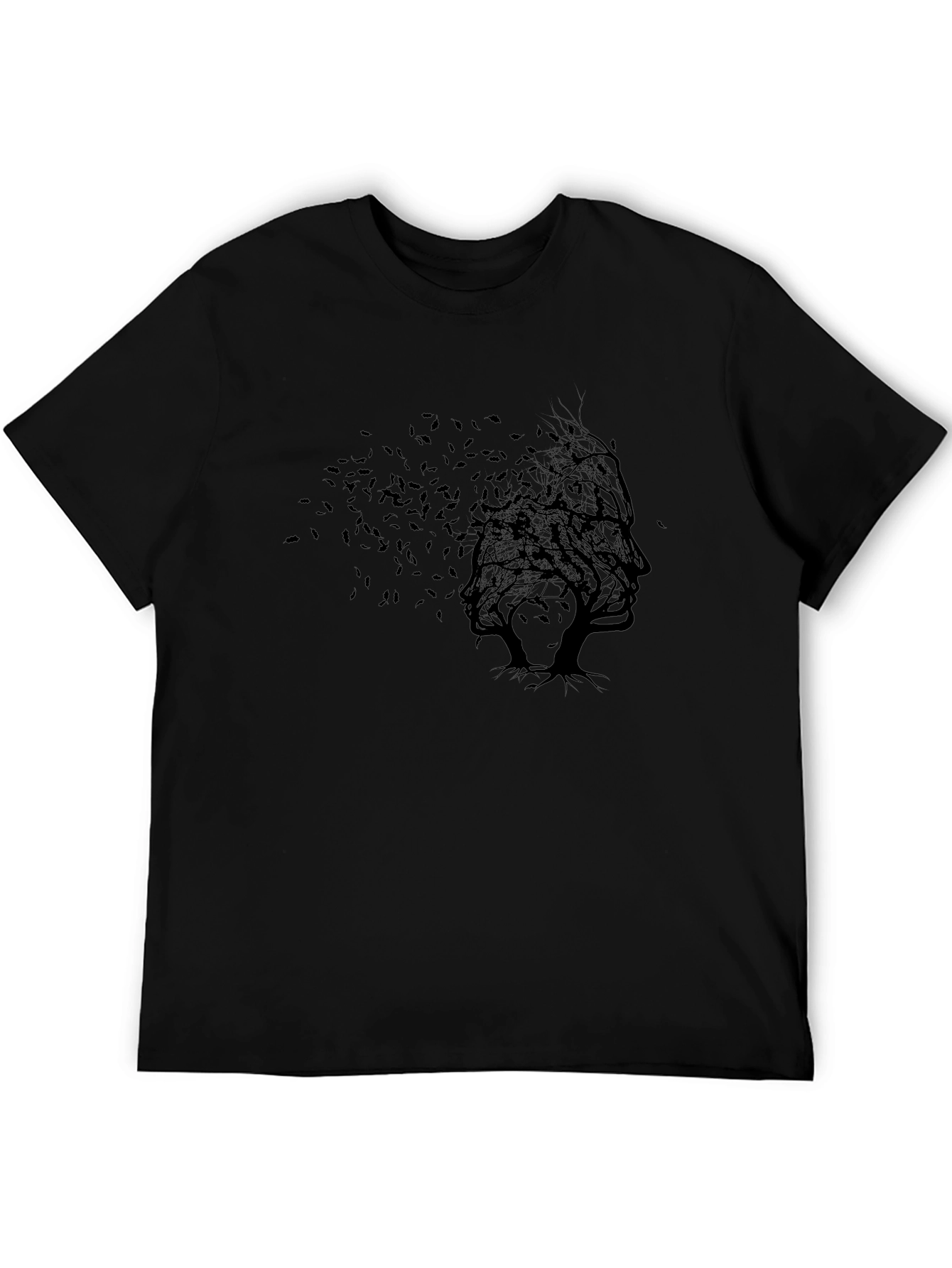 Abstract Tree Silhouette Black T-Shirt