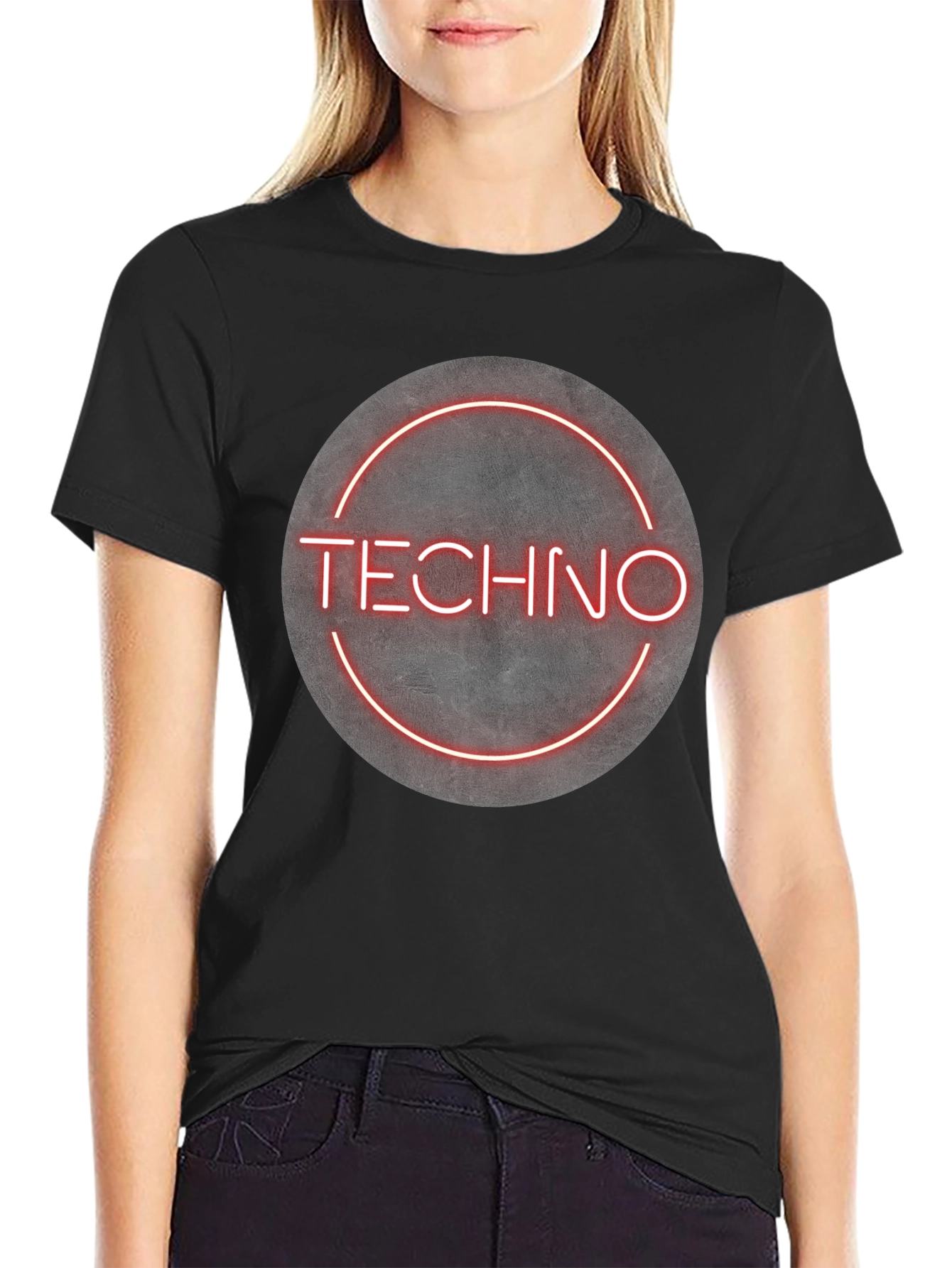 Techno Music T-Shirt - Neon Circle Design