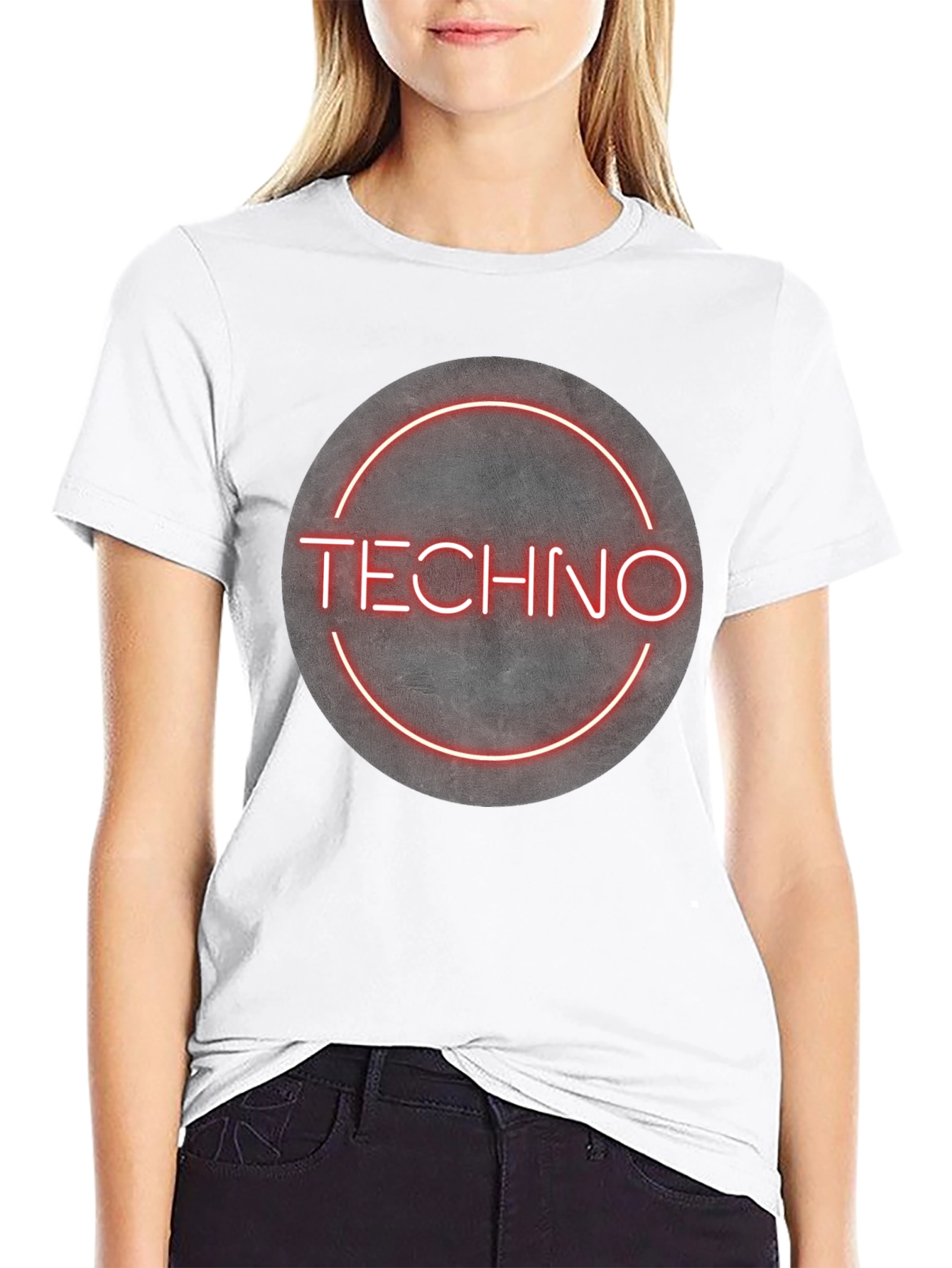Techno Music T-Shirt - Neon Circle Design