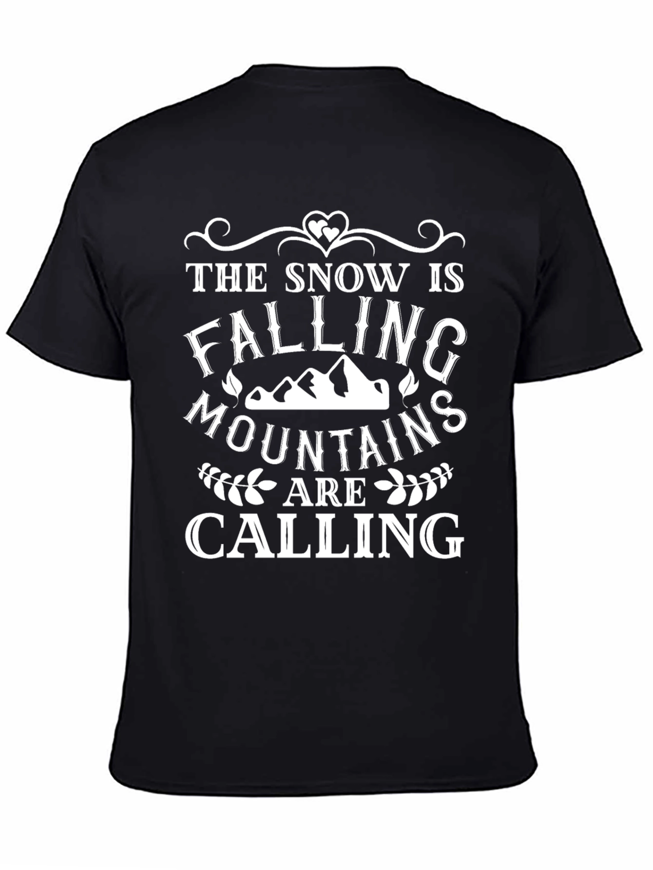 Snowy Mountains Calling Black T-Shirt
