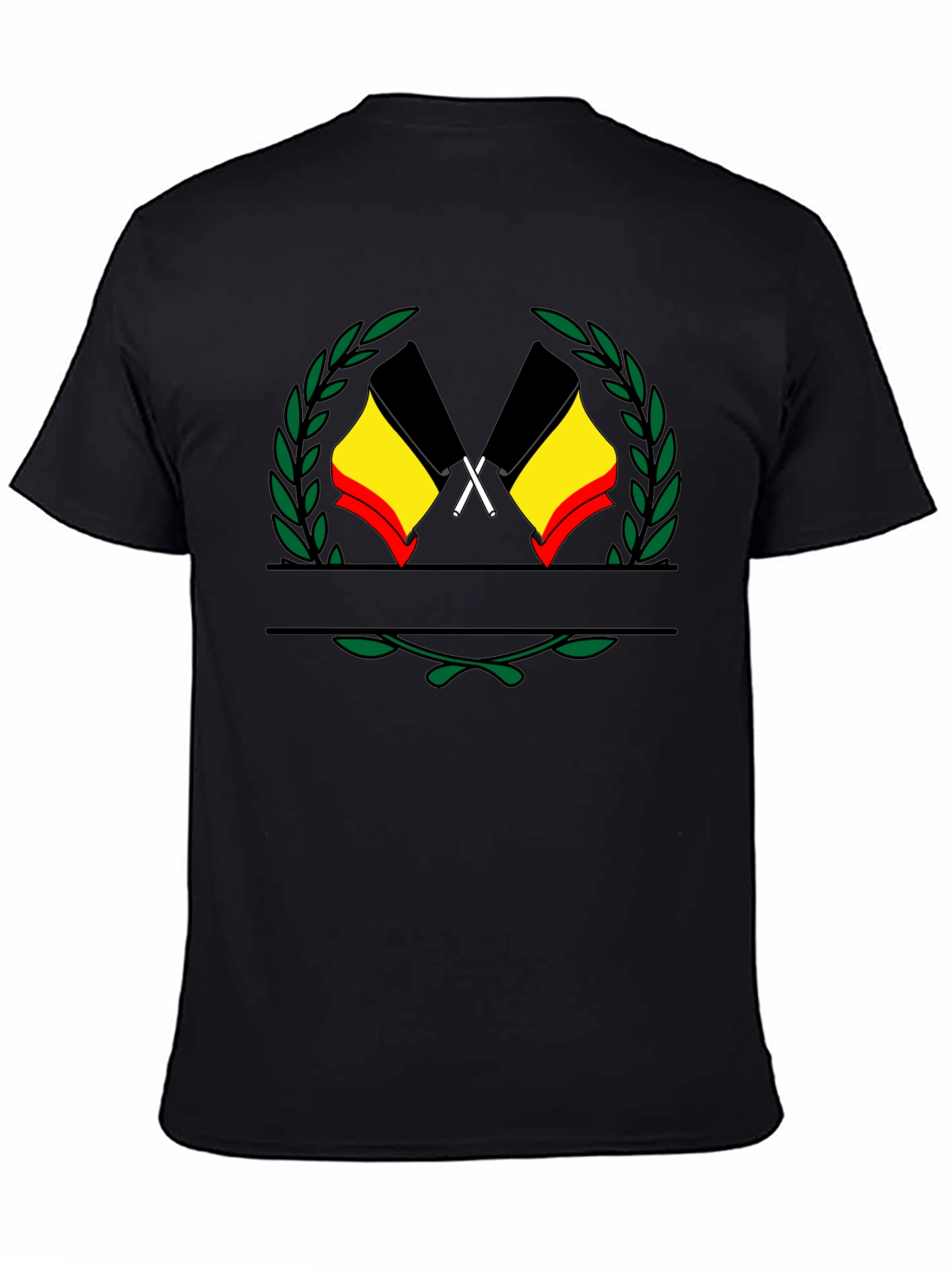 Belgium Flag Emblem Black T-Shirt