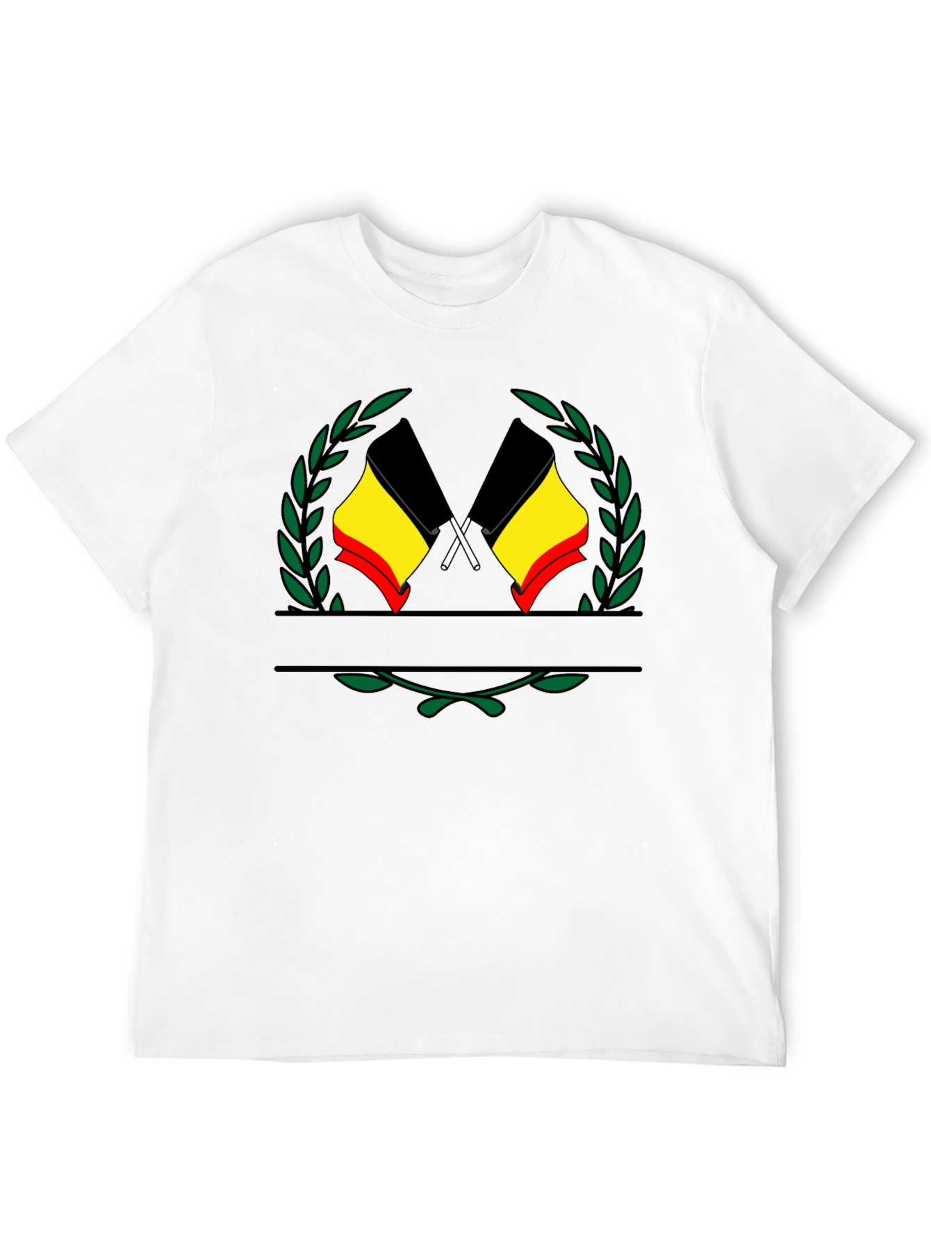 Belgium Flag Emblem Black T-Shirt