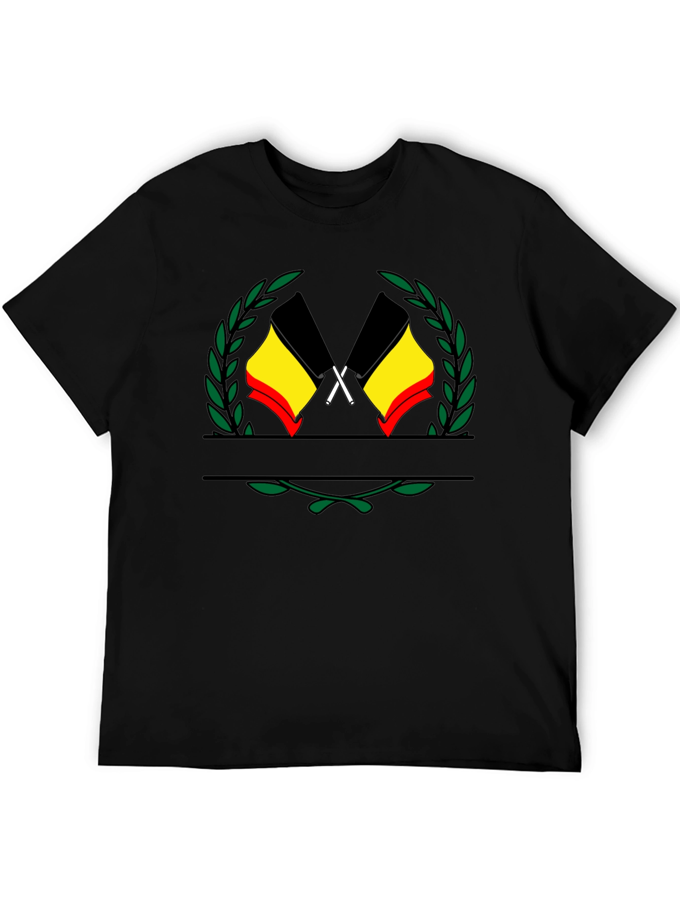 Belgium Flag Emblem Black T-Shirt
