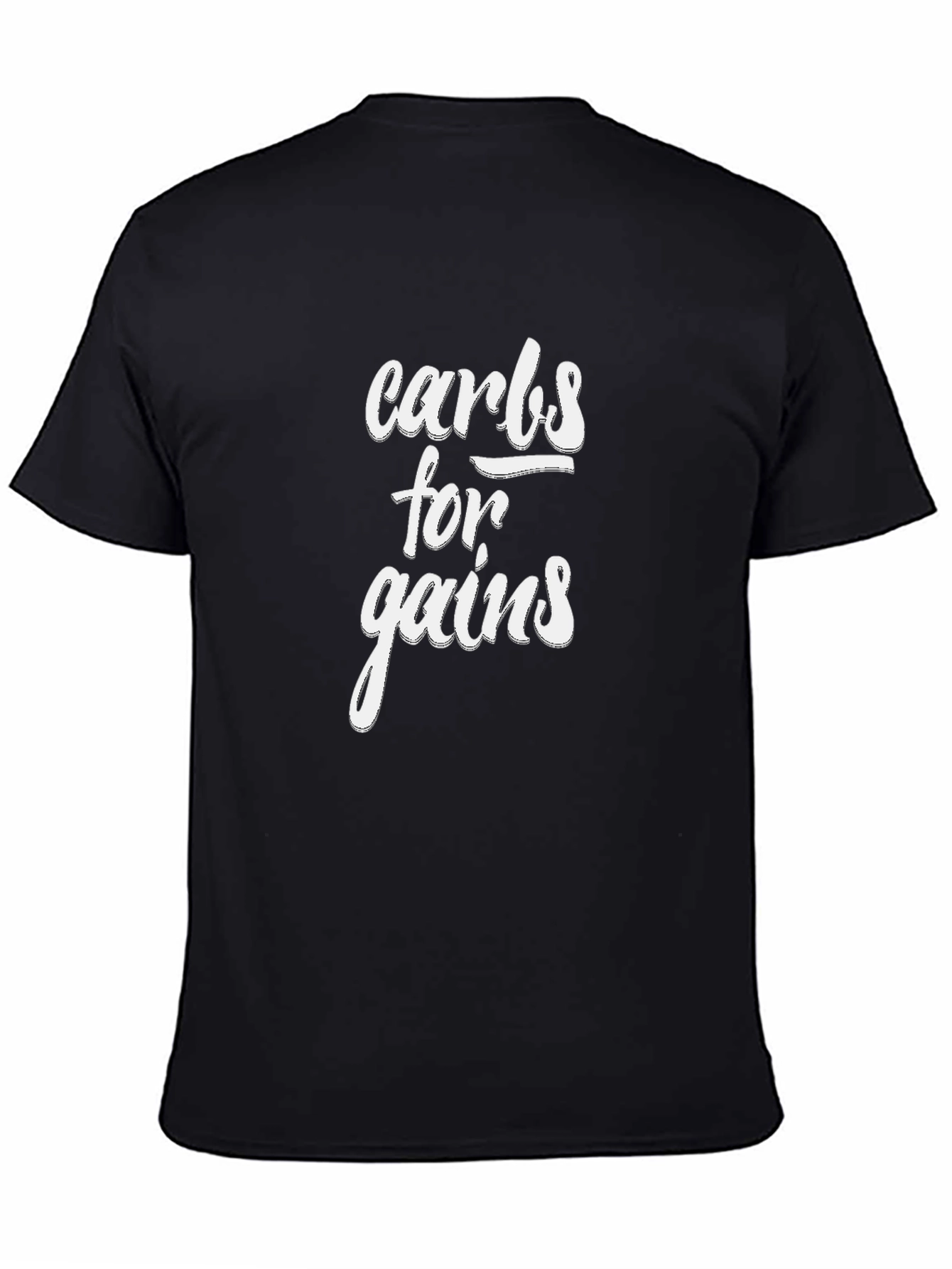 Carbs for Gains Black Graphic T-Shirt