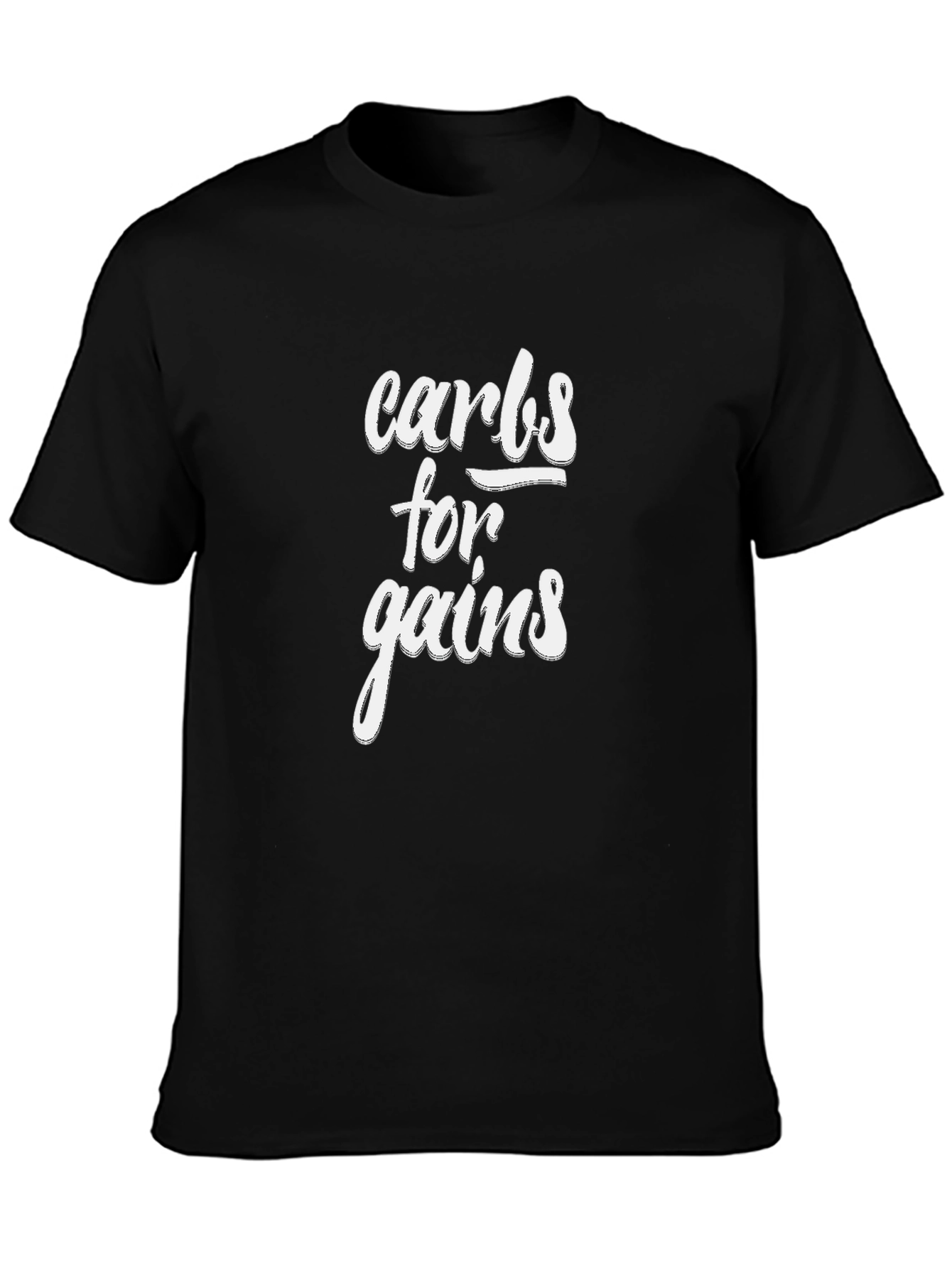 Carbs for Gains Black Graphic T-Shirt