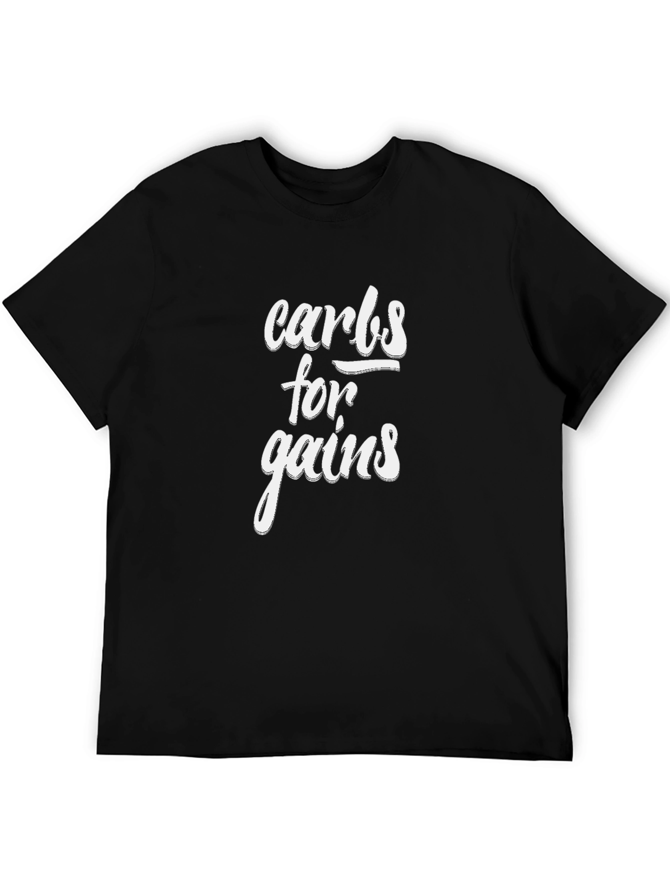 Carbs for Gains Black Graphic T-Shirt