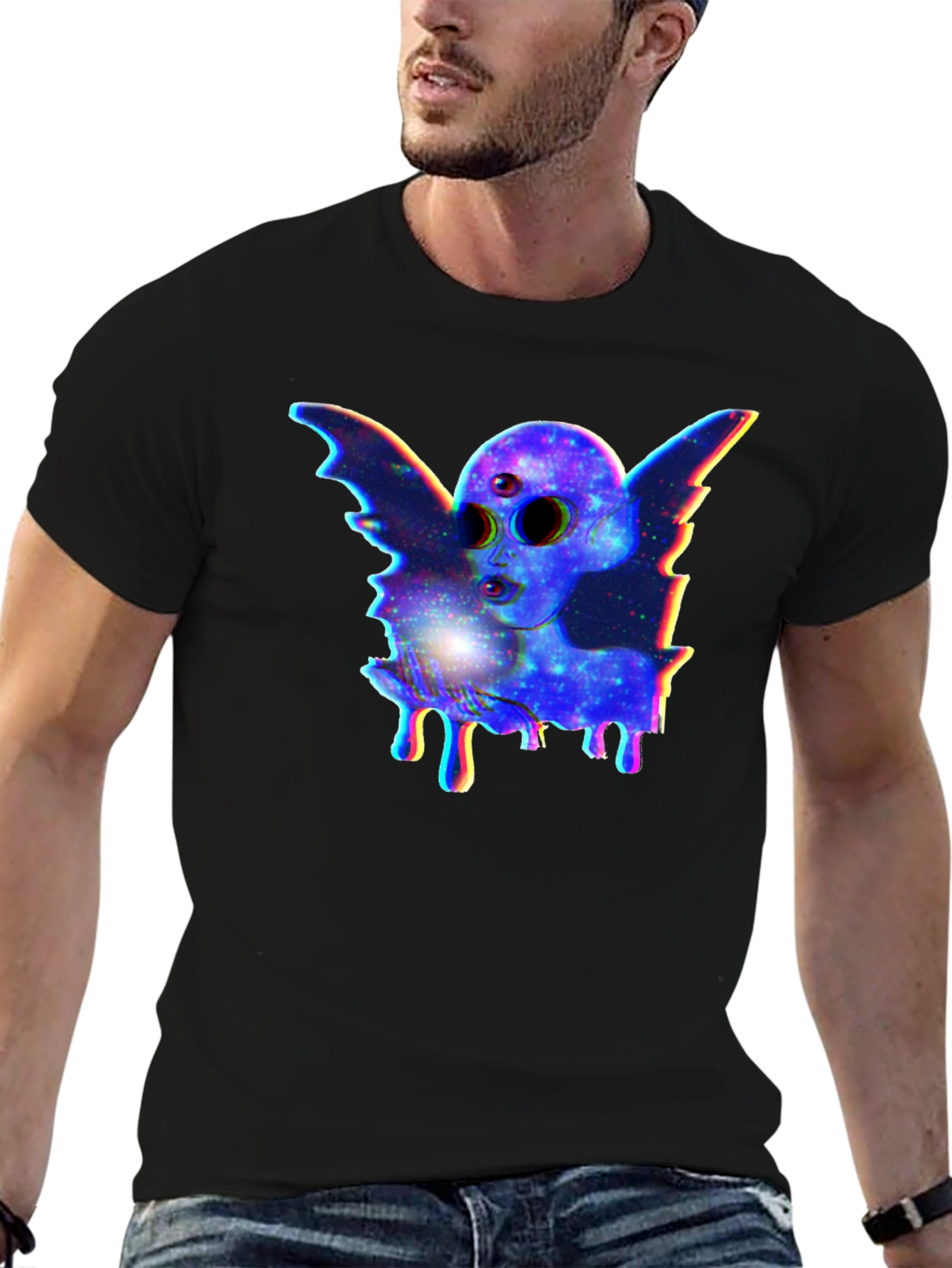 Surreal Galaxy Alien Graphic Tee