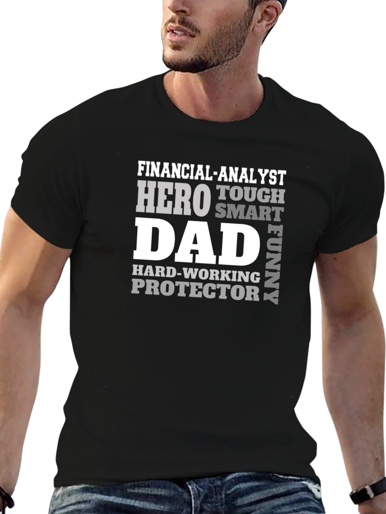 Financial Analyst Dad T-Shirt - Hero Protector Funny