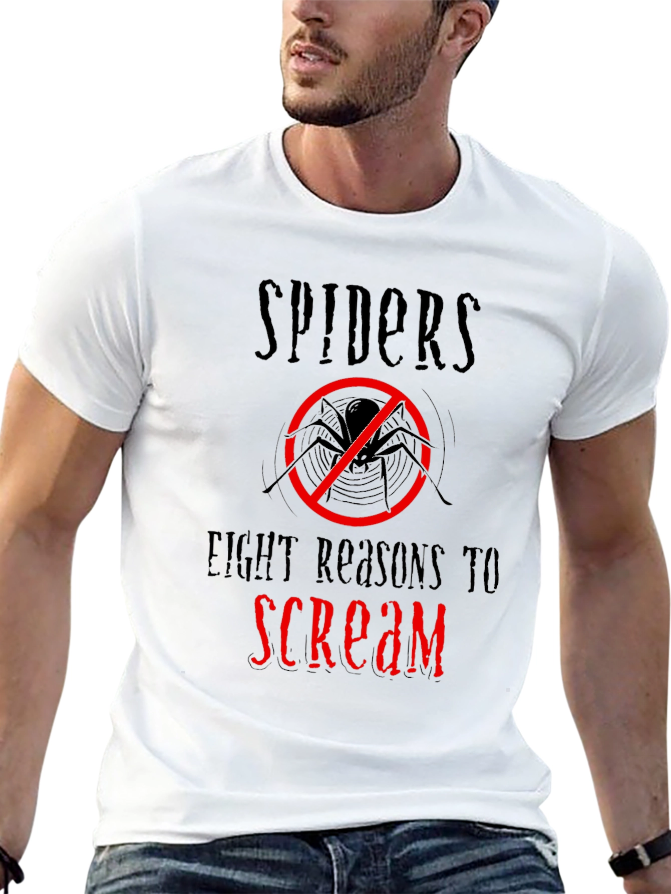 Spiders Eight Reasons to Scream Graphic Tee