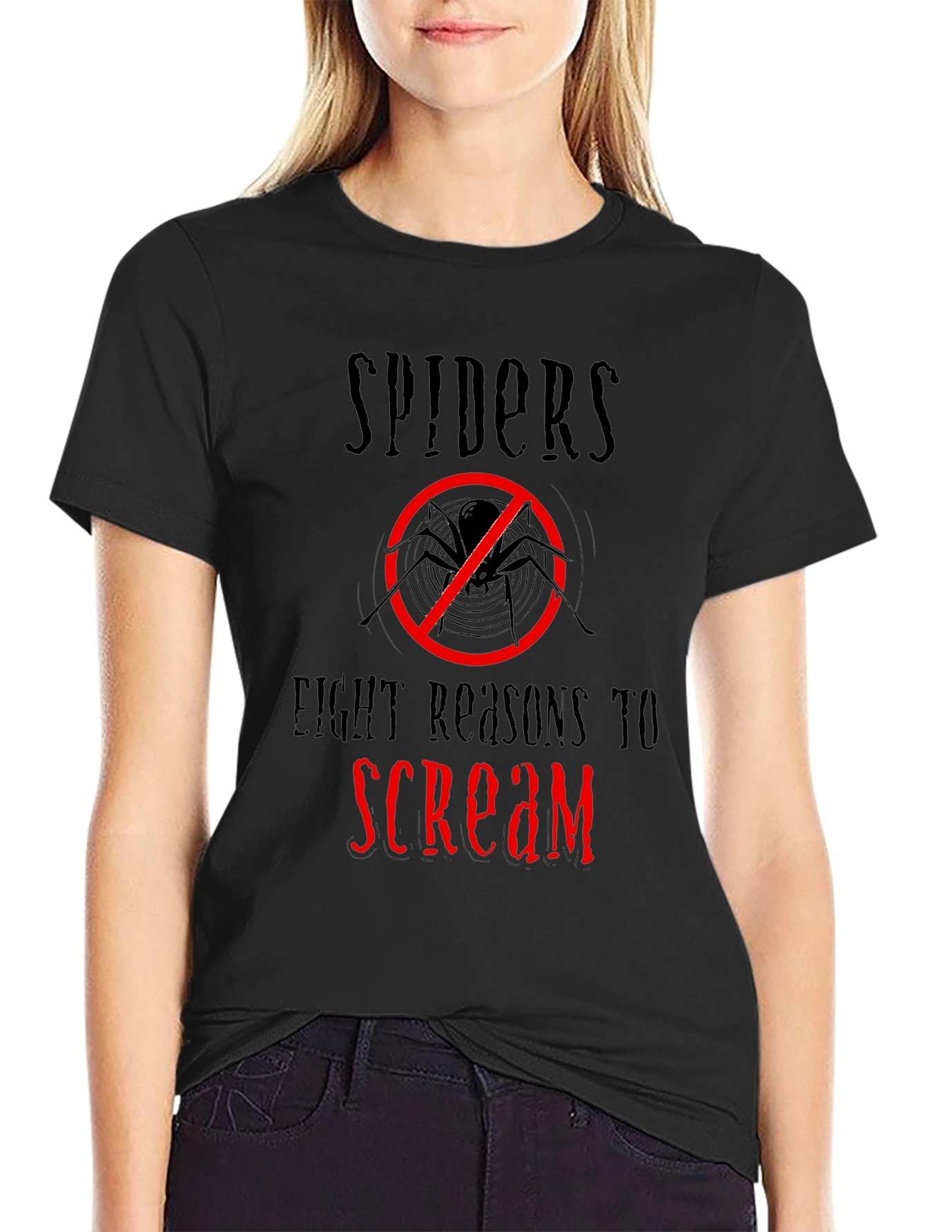 Spiders Eight Reasons to Scream Graphic Tee