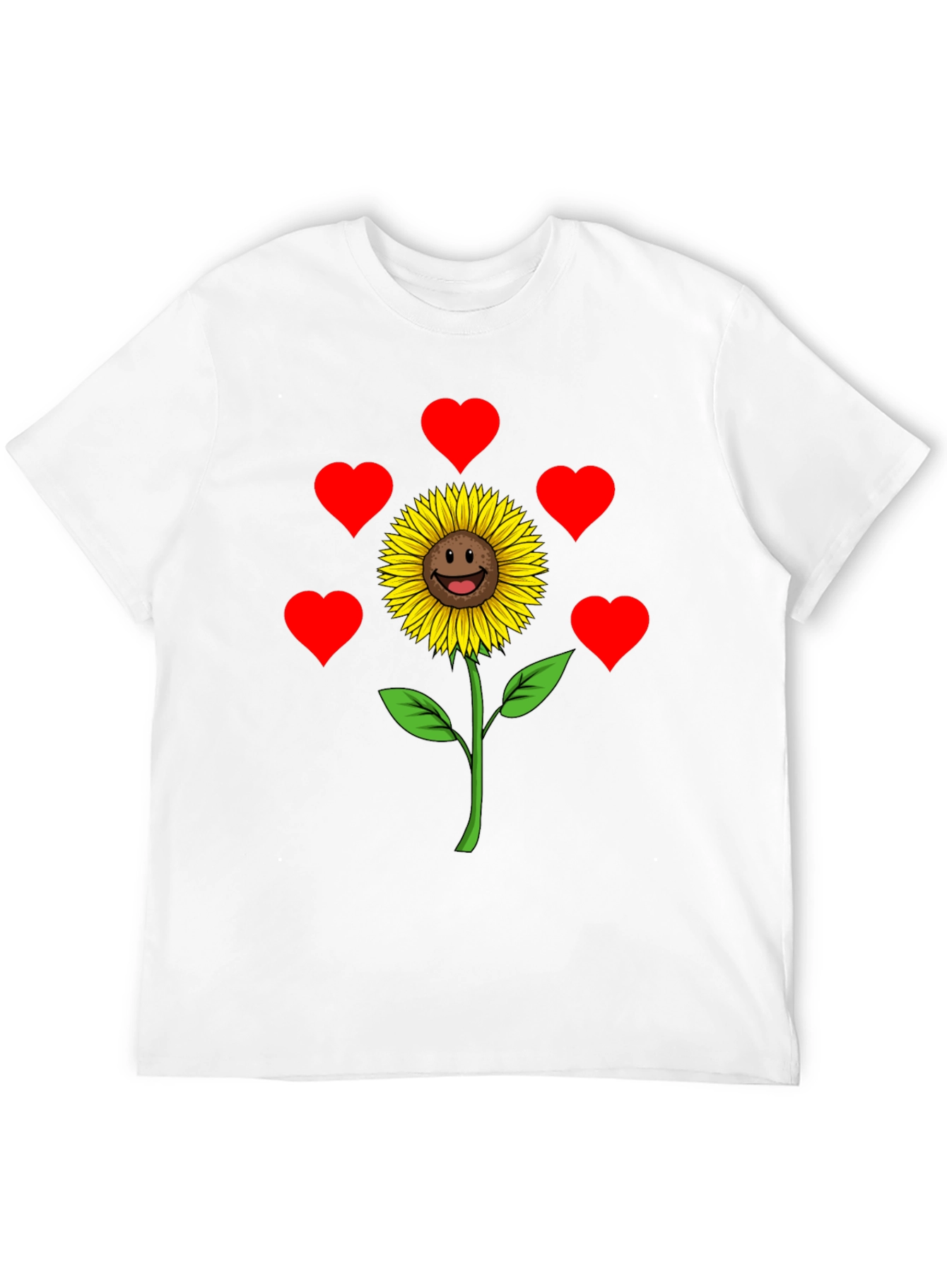 Sunflower Heart Graphic Tee - Black Casual Shirt