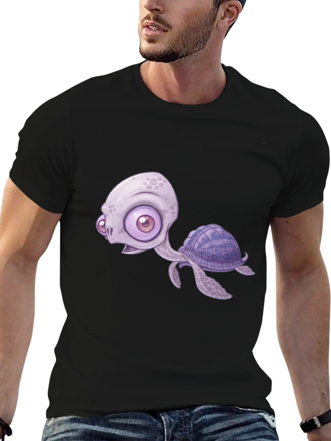 Cartoon Turtle Graphic T-Shirt