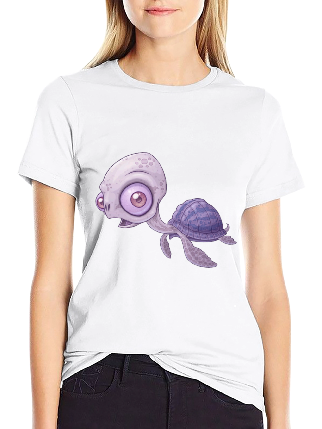 Cartoon Turtle Graphic T-Shirt