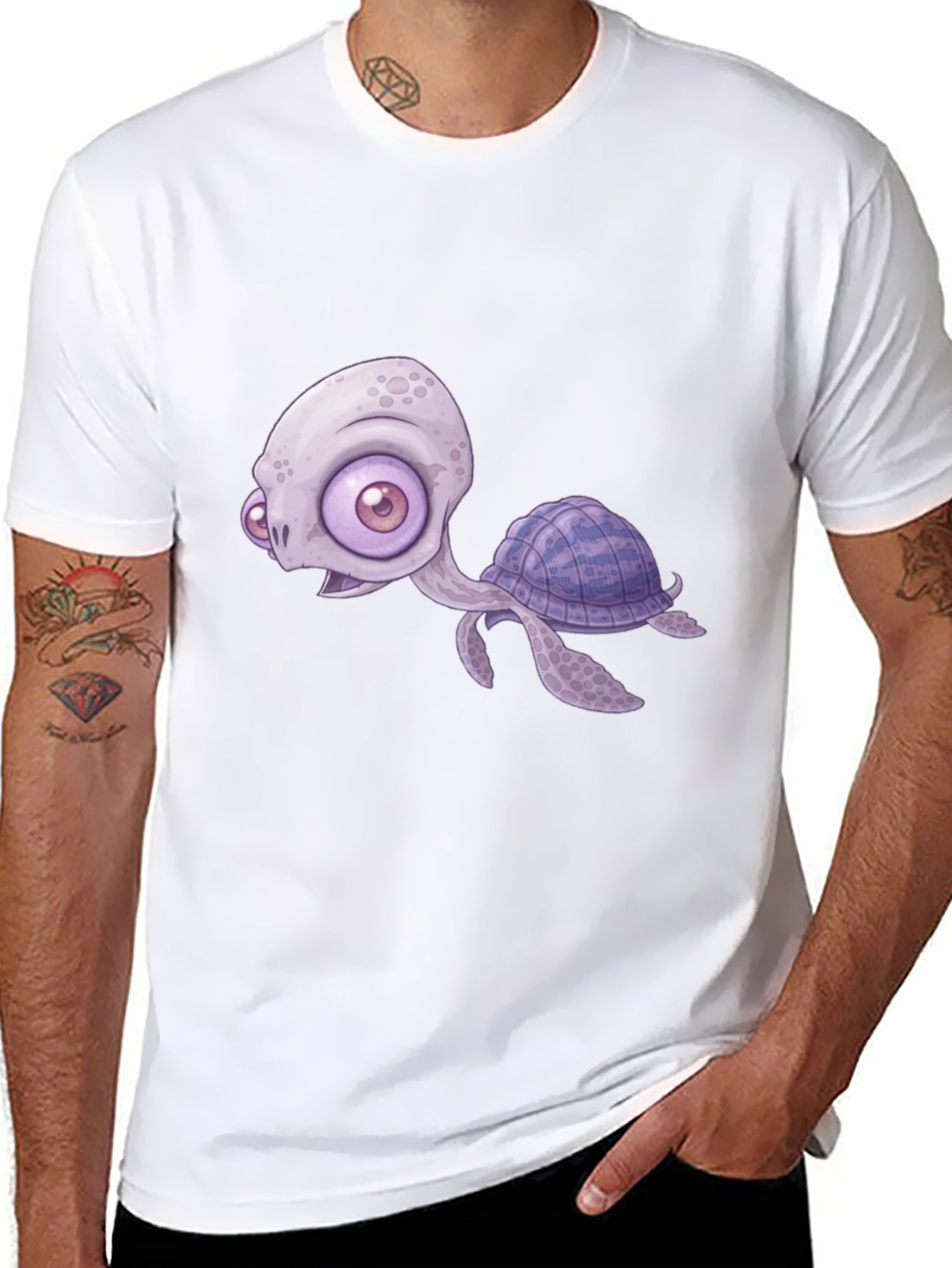 Cartoon Turtle Graphic T-Shirt