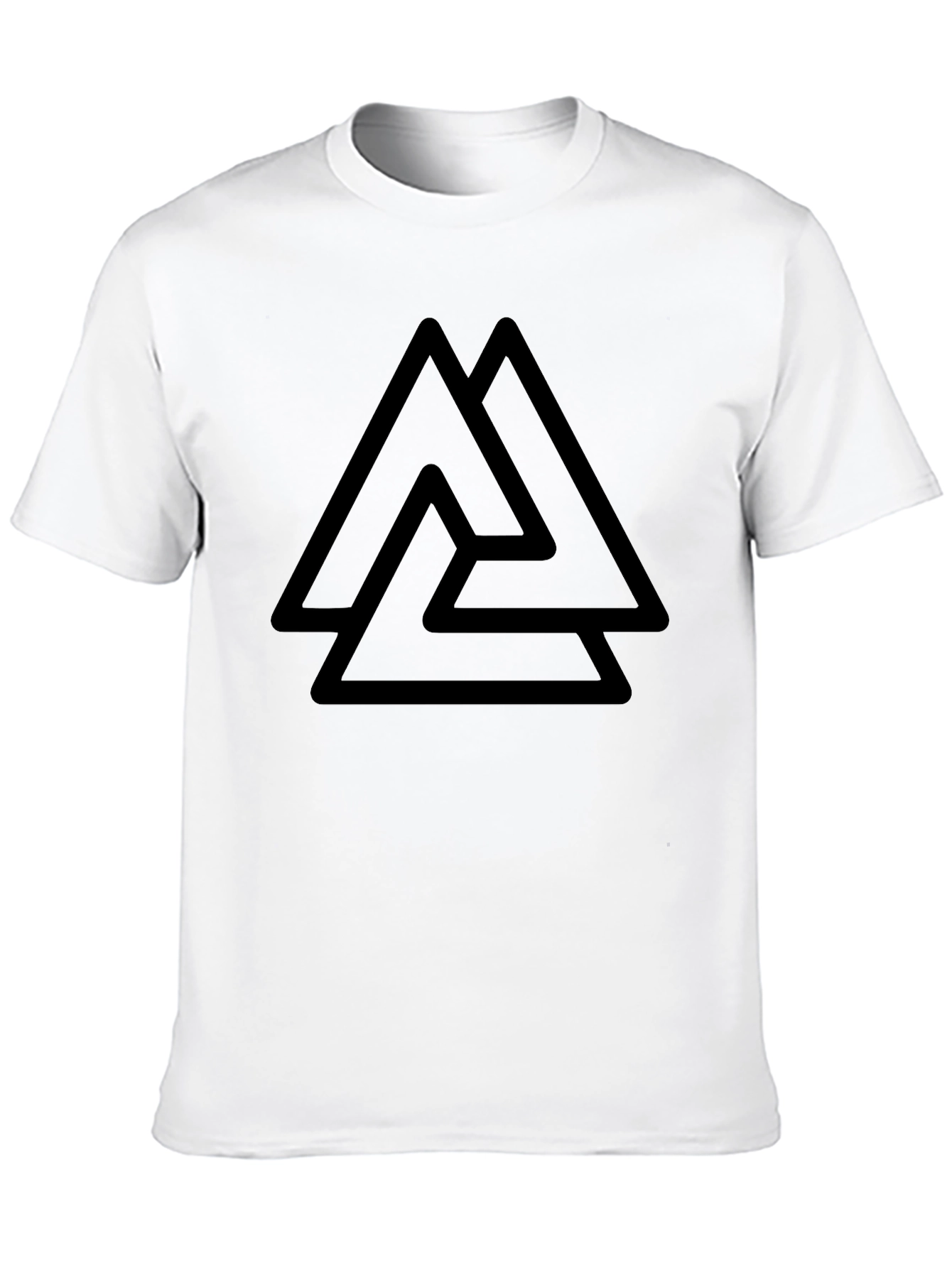 Mens Black T-Shirt with Valknut Symbol