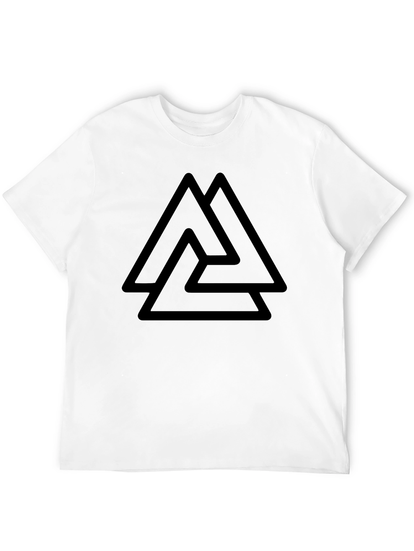 Mens Black T-Shirt with Valknut Symbol
