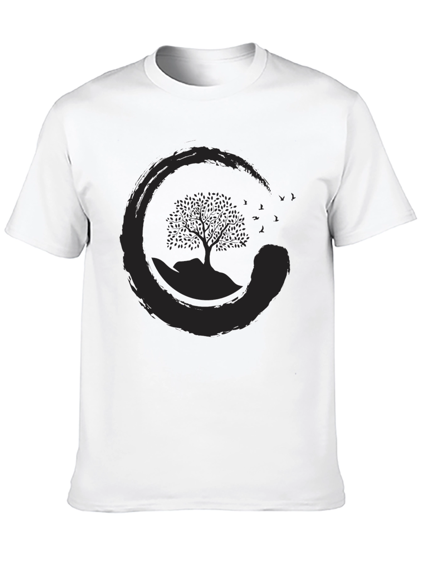 Zen Circle Tree Graphic Tee - Black