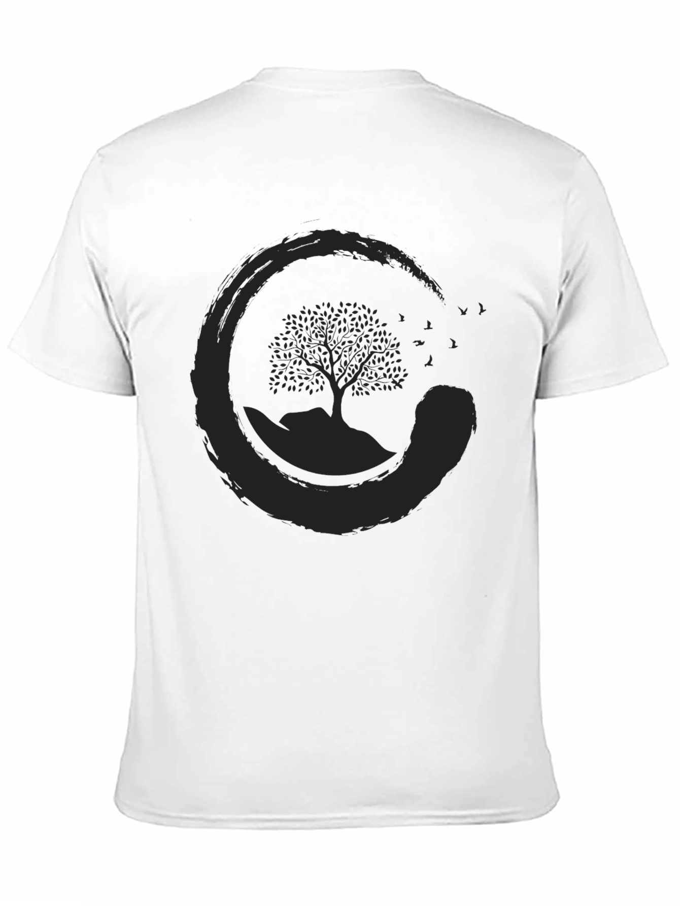 Zen Circle Tree Graphic Tee - Black