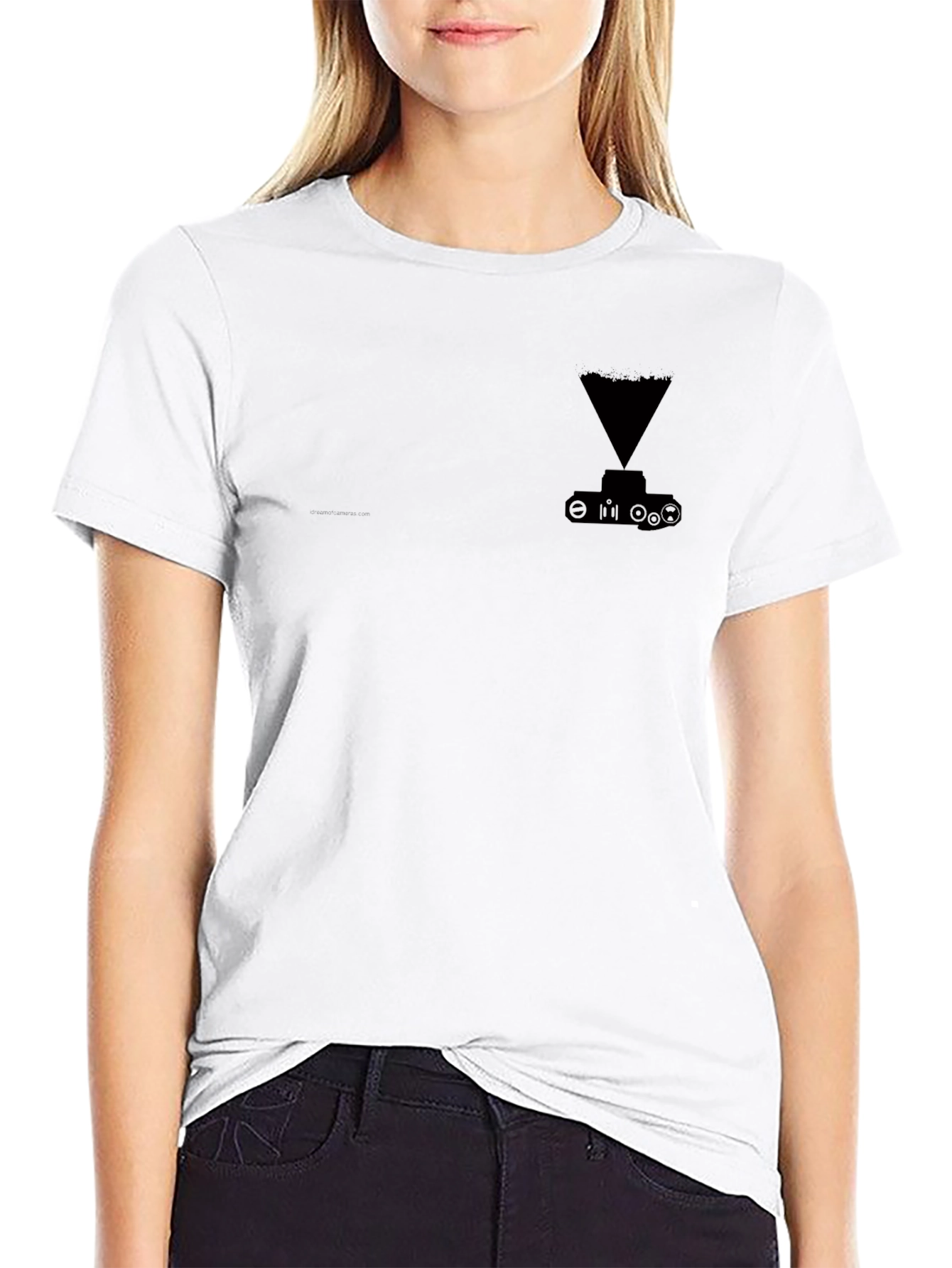 Mens Black Graphic Tee - Tank Hologram Design